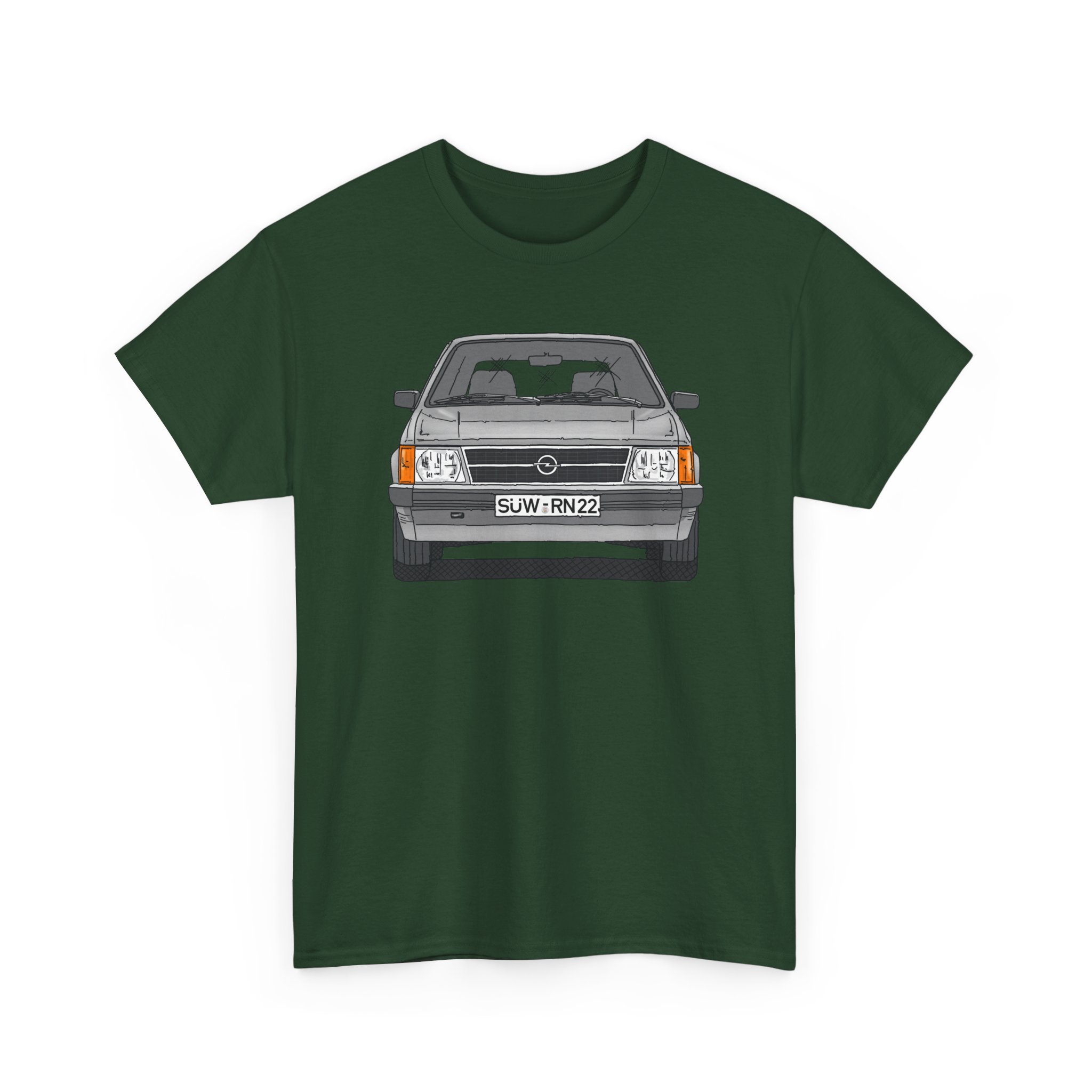 T-Shirt, Opel Kadett D, Strichzeichnung, Silbergrau, SÜW-RN 22 – Bild 12