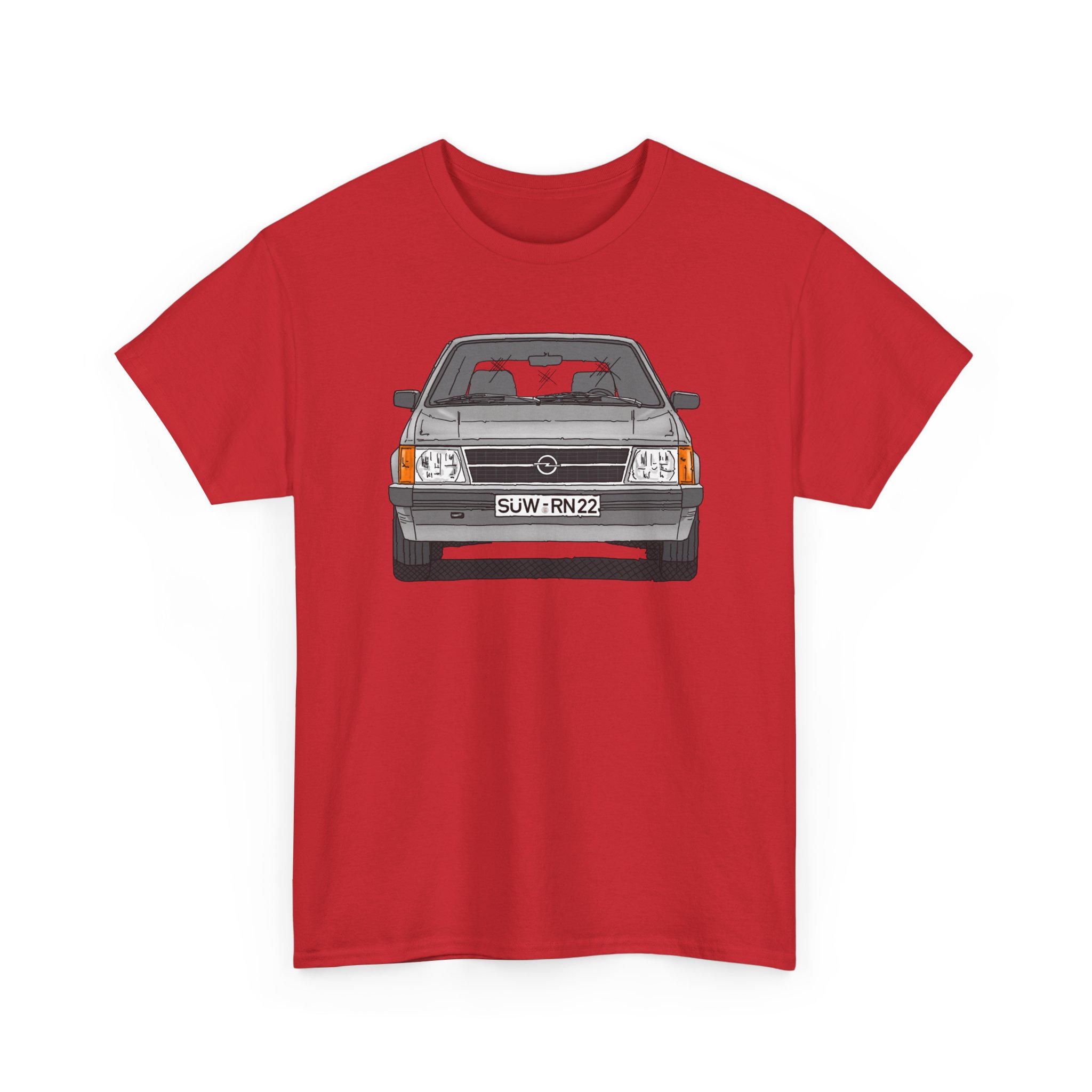 T-Shirt, Opel Kadett D, Strichzeichnung, Silbergrau, SÜW-RN 22 – Bild 7