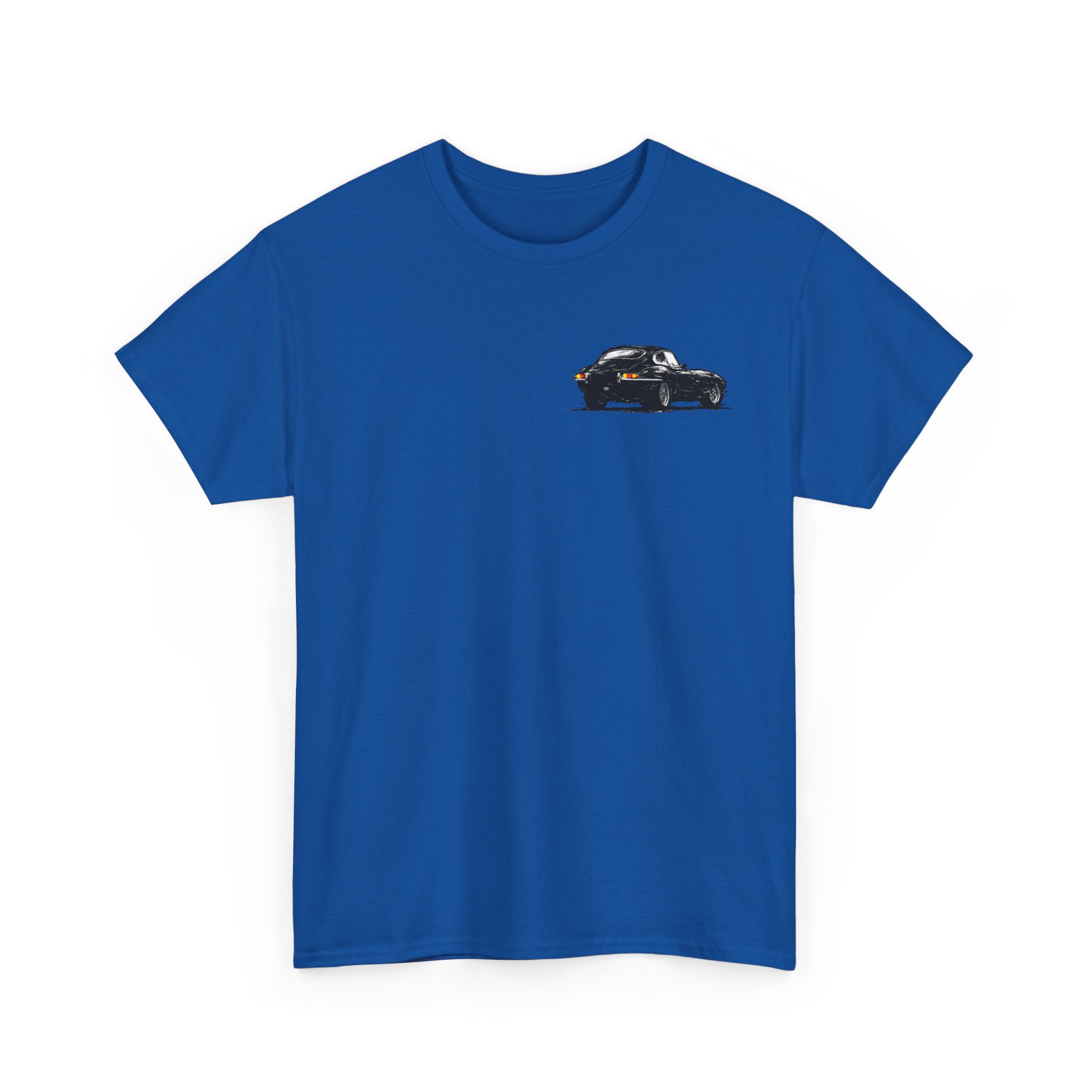 T-Shirt, Jaguar E-Type Coupe, Kritzel-Kratzel-Auto, kleiner feiner Druck – Bild 9