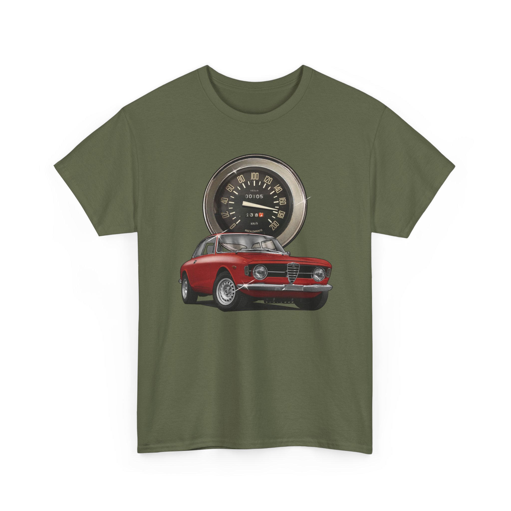T-Shirt, Alfa Romeo Junior Kantenhaube, Rot, Vmax mit Tacho – Bild 7