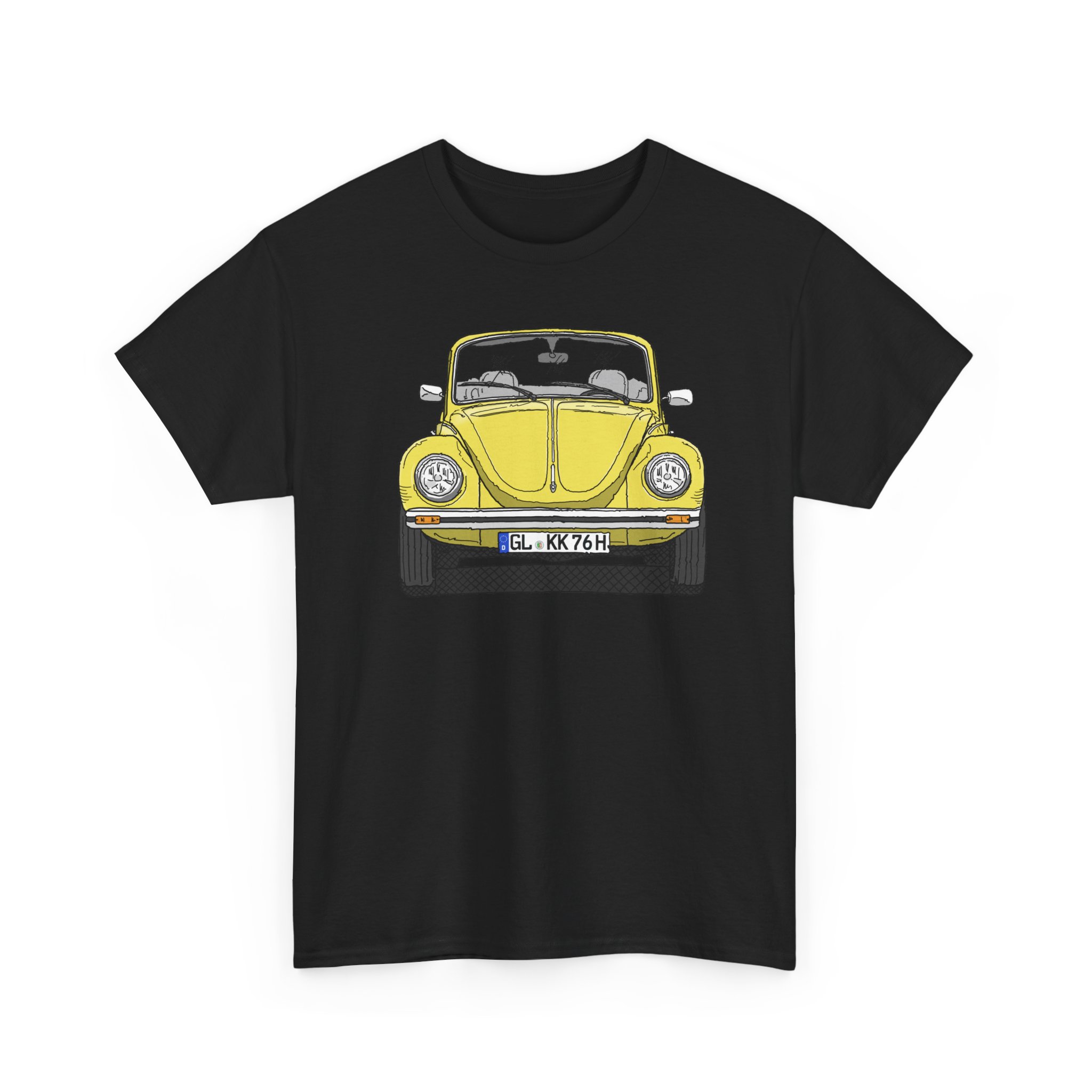 T-Shirt, VW Käfer Cabrio, 1303, Strichzeichnung, Gelb, GL KK 76H – Bild 4