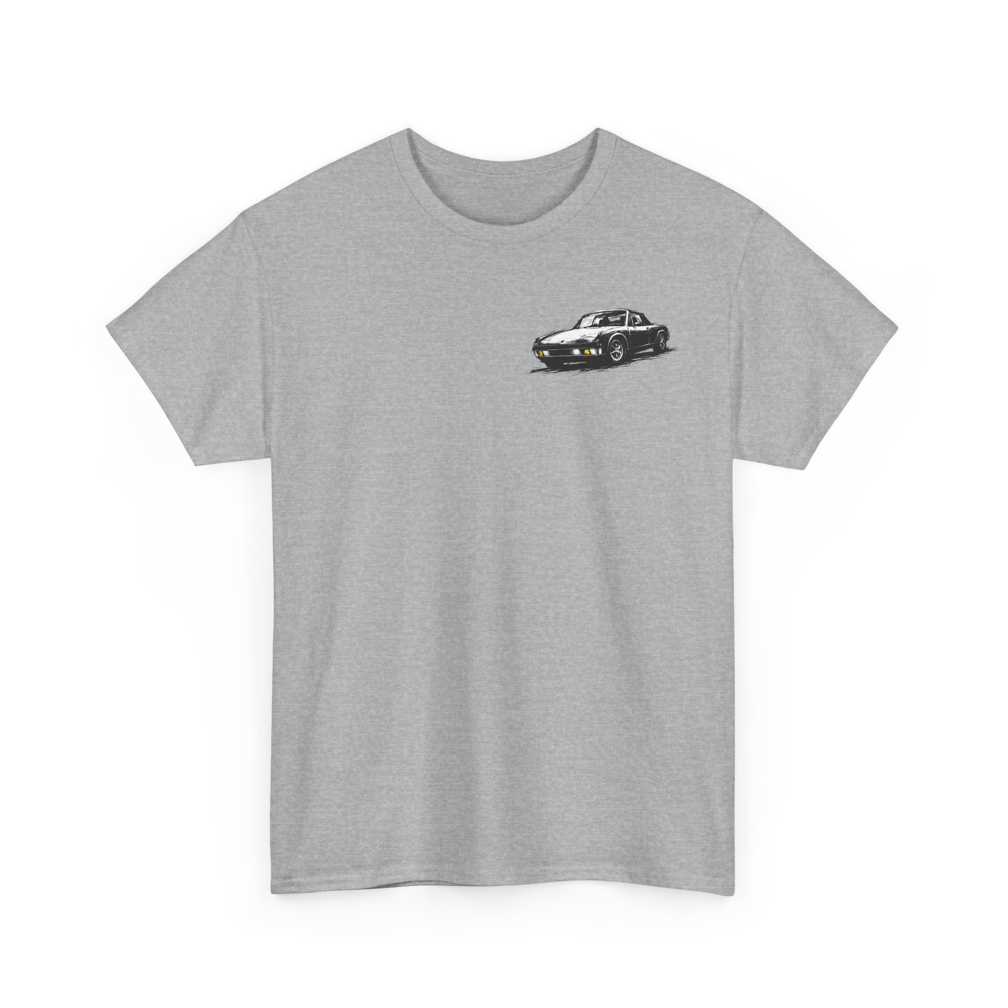 T-Shirt, Porsche 914, VW Porsche, Kritzel-Kratzel-Auto, kleiner feiner Druck – Bild 3