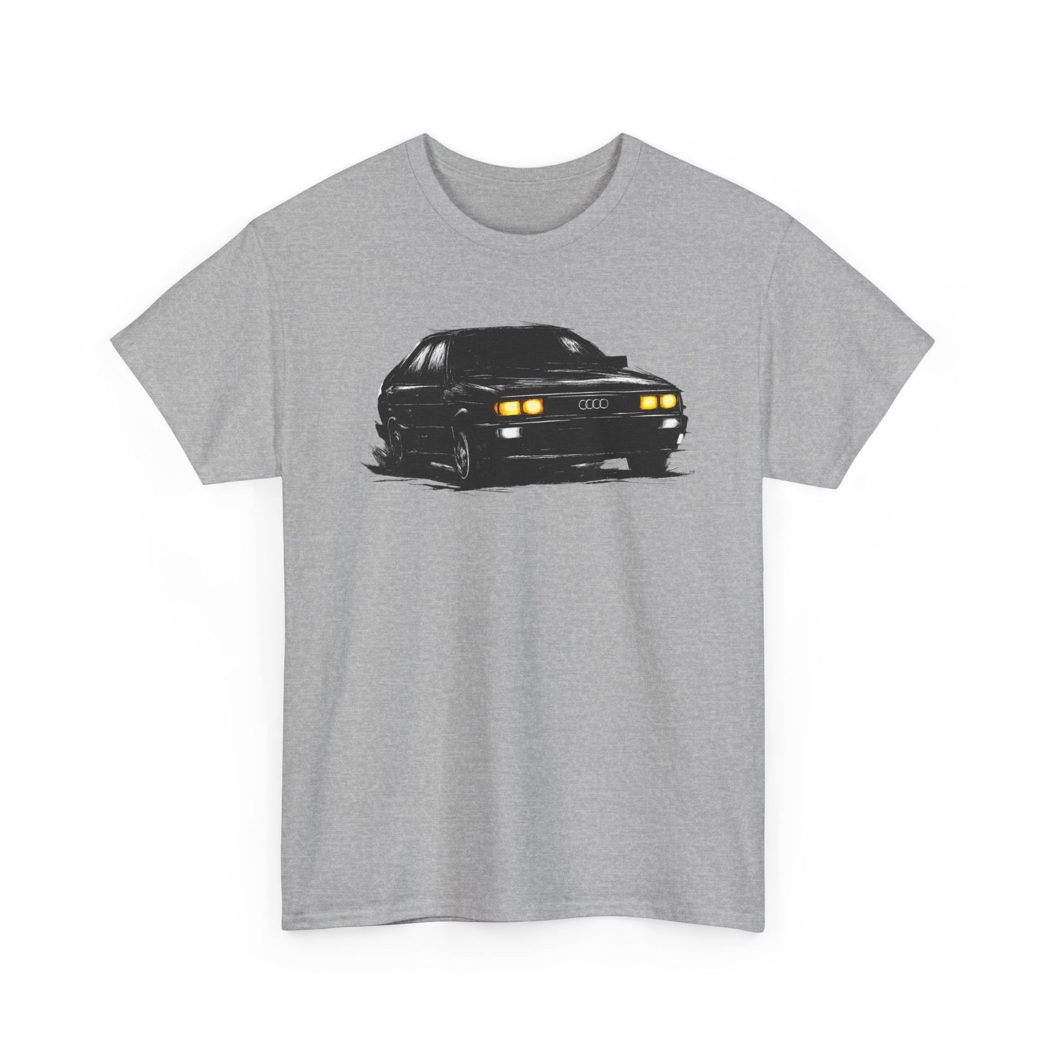 T-Shirt, Audi Coupé B2 Typ 81, Kritzel-Kratzel-Auto, großer feiner Druck – Bild 3