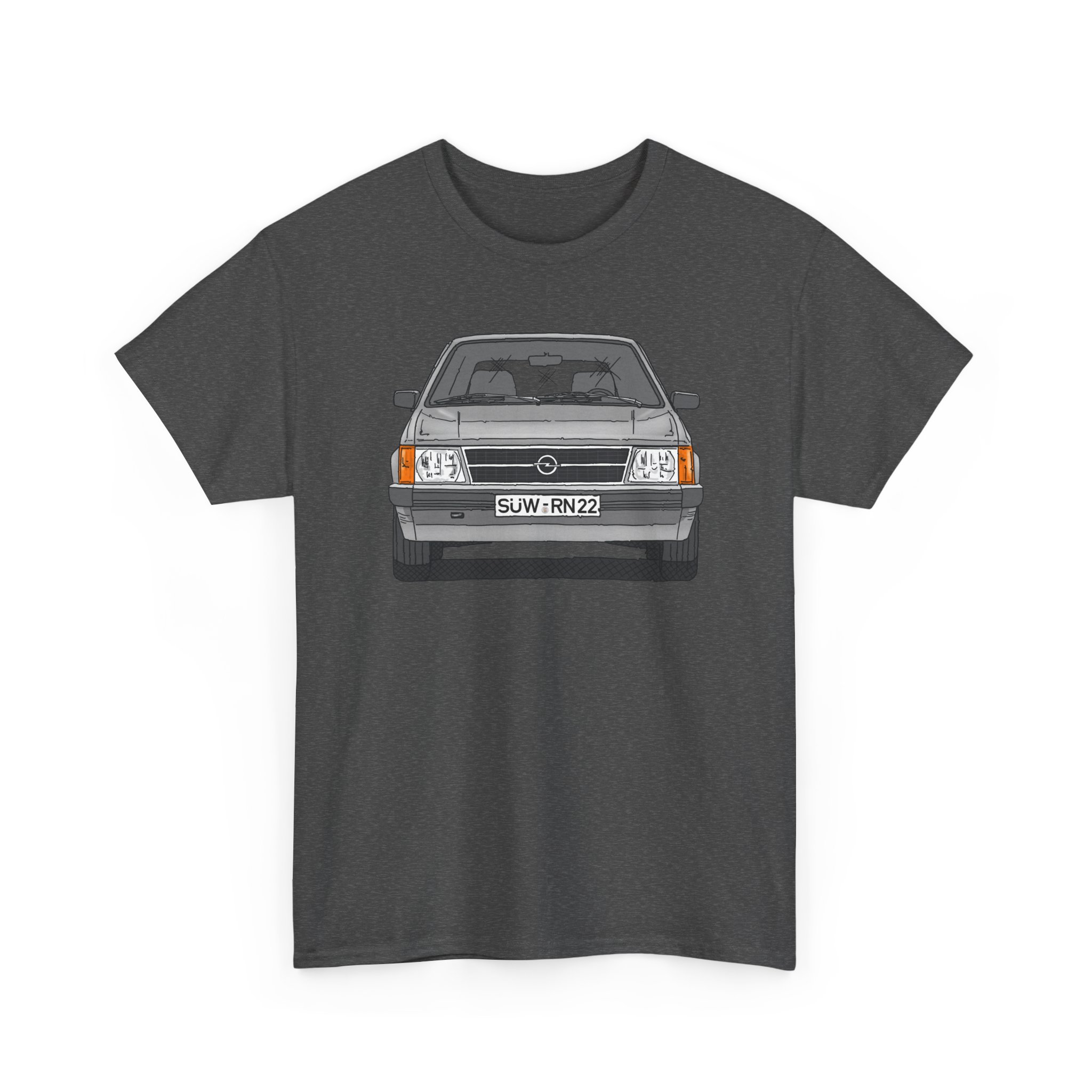 T-Shirt, Opel Kadett D, Strichzeichnung, Silbergrau, SÜW-RN 22 – Bild 2