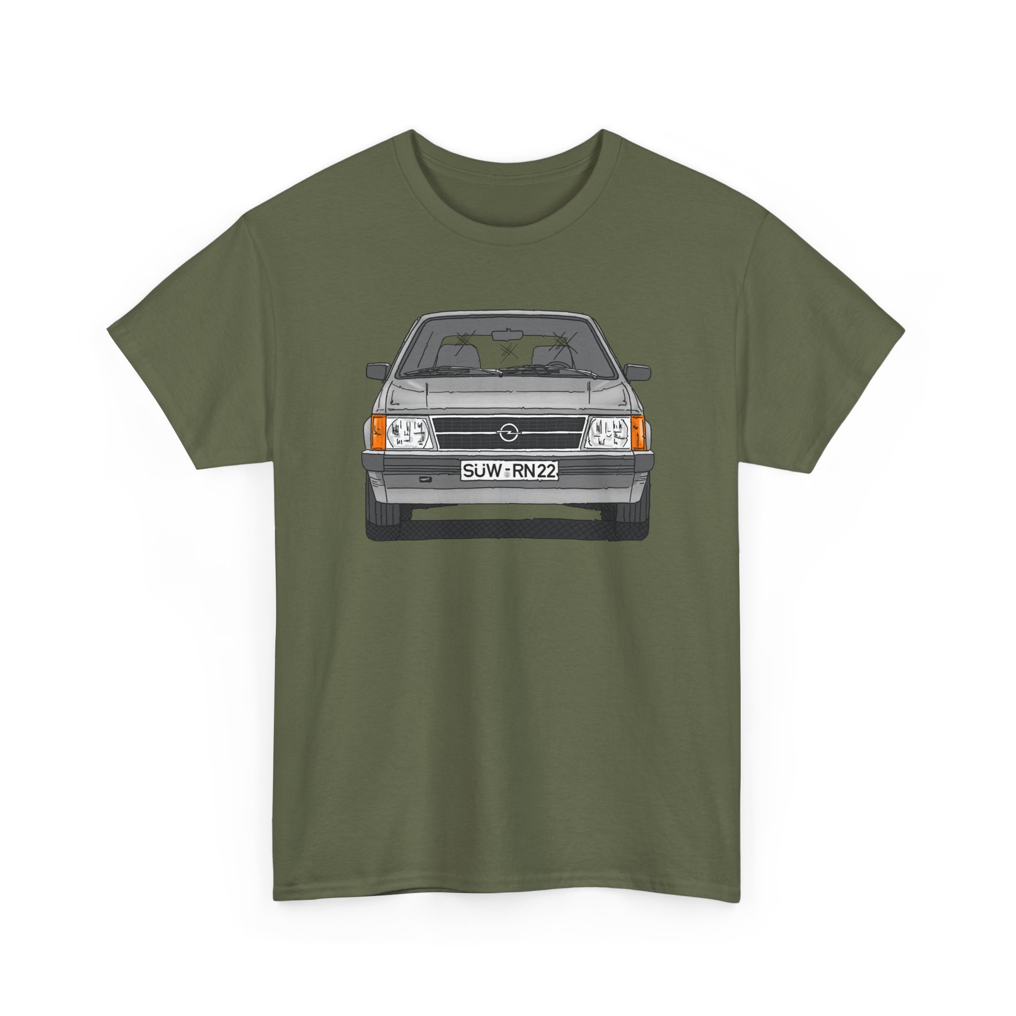 T-Shirt, Opel Kadett D, Strichzeichnung, Silbergrau, SÜW-RN 22 – Bild 13