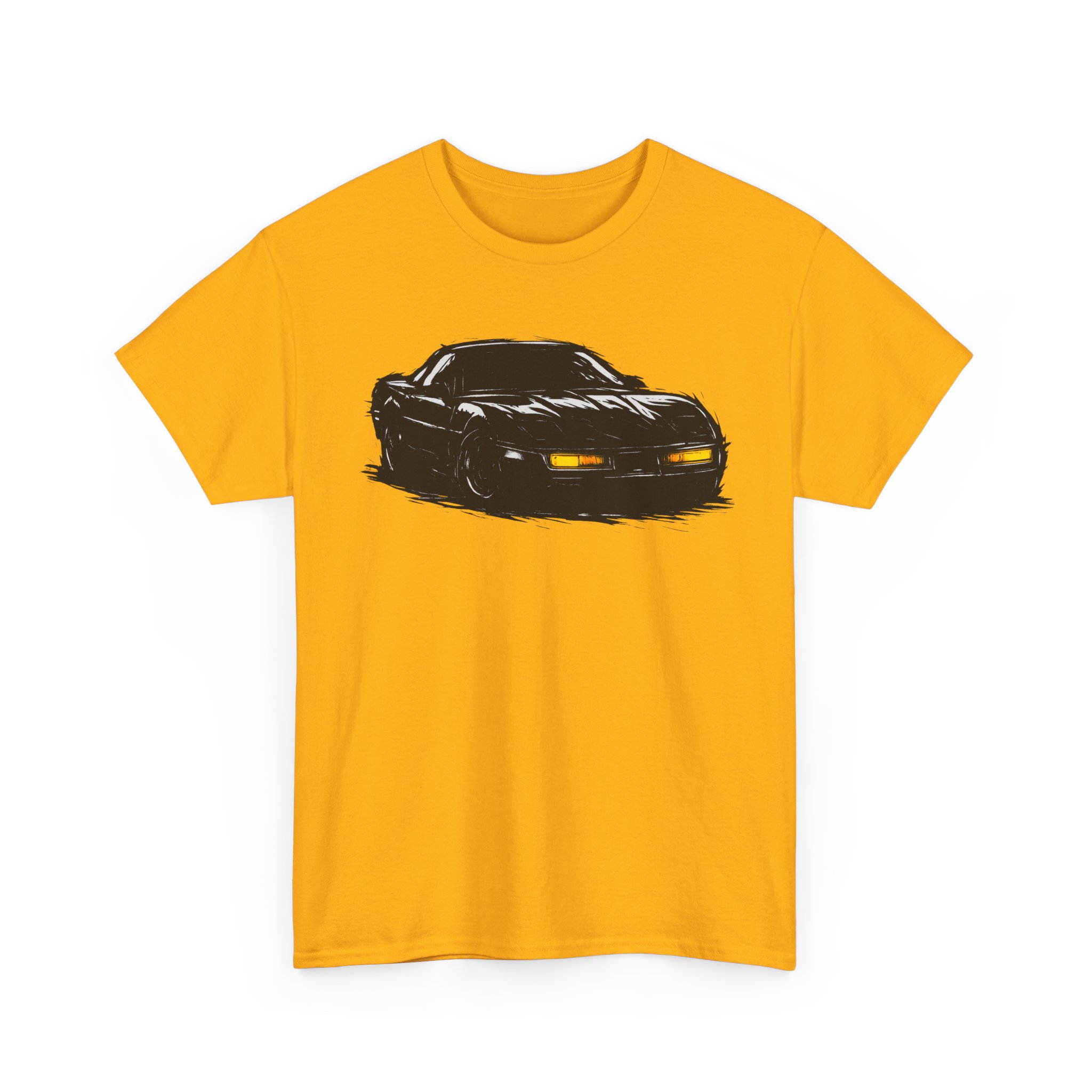 T-Shirt, Chevrolet Corvette C4, Kritzel-Kratzel-Auto, großer feiner Druck – Bild 11