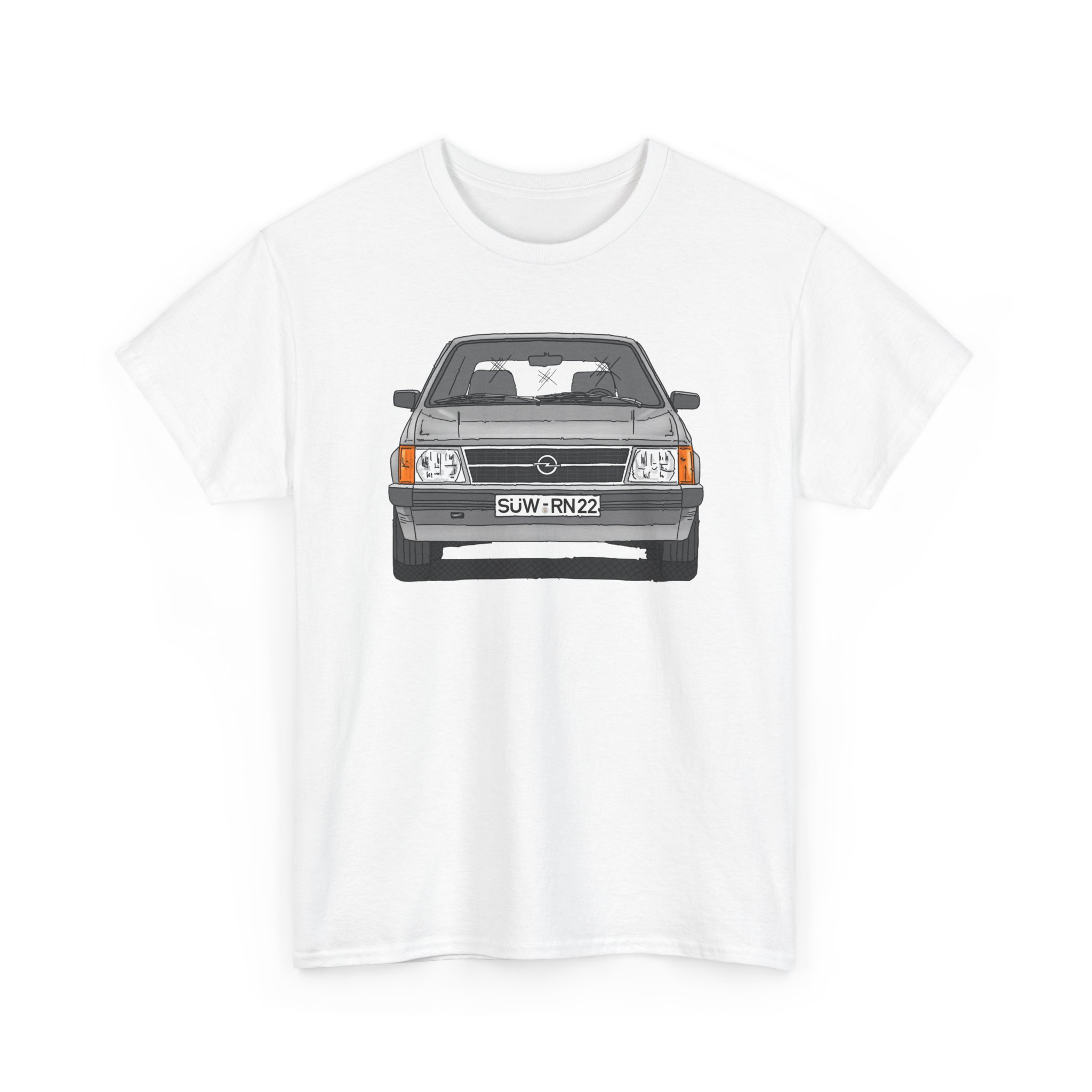 T-Shirt, Opel Kadett D, Strichzeichnung, Silbergrau, SÜW-RN 22 – Bild 10