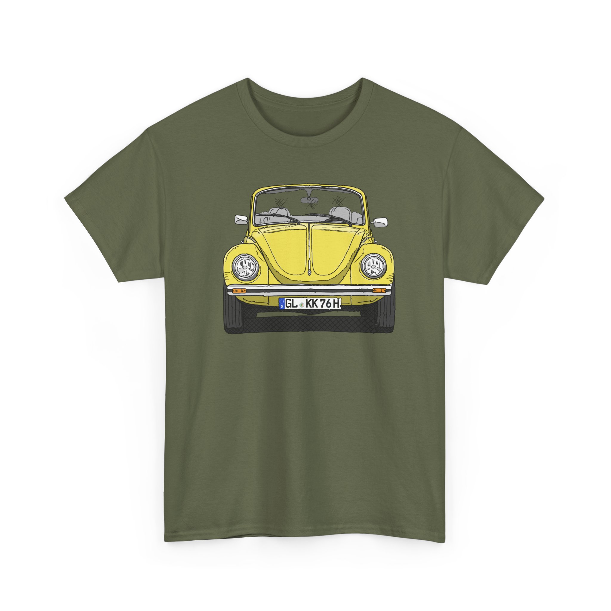 T-Shirt, VW Käfer Cabrio, 1303, Strichzeichnung, Gelb, GL KK 76H – Bild 6