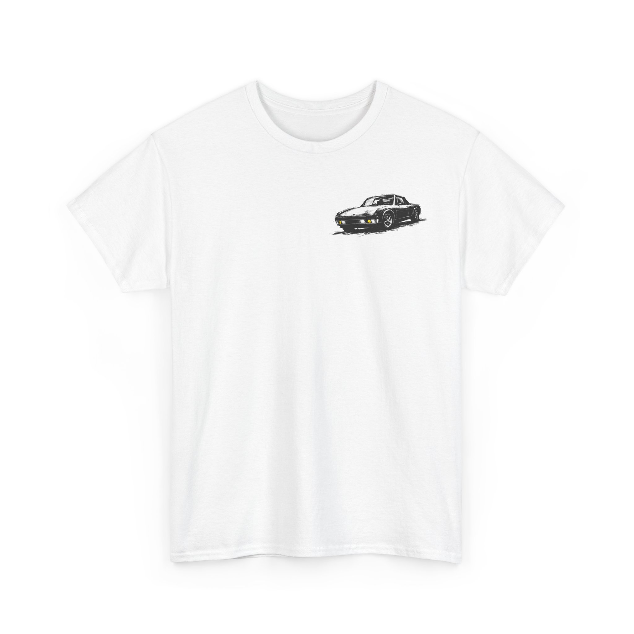 T-Shirt, Porsche 914, VW Porsche, Kritzel-Kratzel-Auto, kleiner feiner Druck – Bild 4