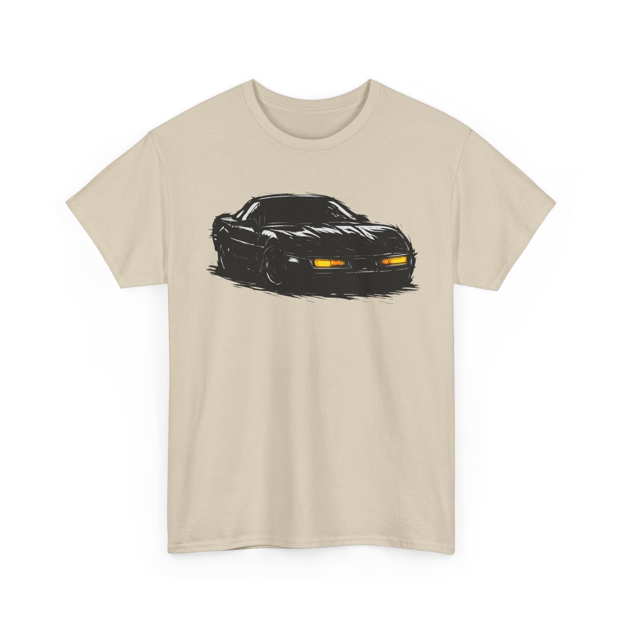 T-Shirt, Chevrolet Corvette C4, Kritzel-Kratzel-Auto, großer feiner Druck – Bild 5