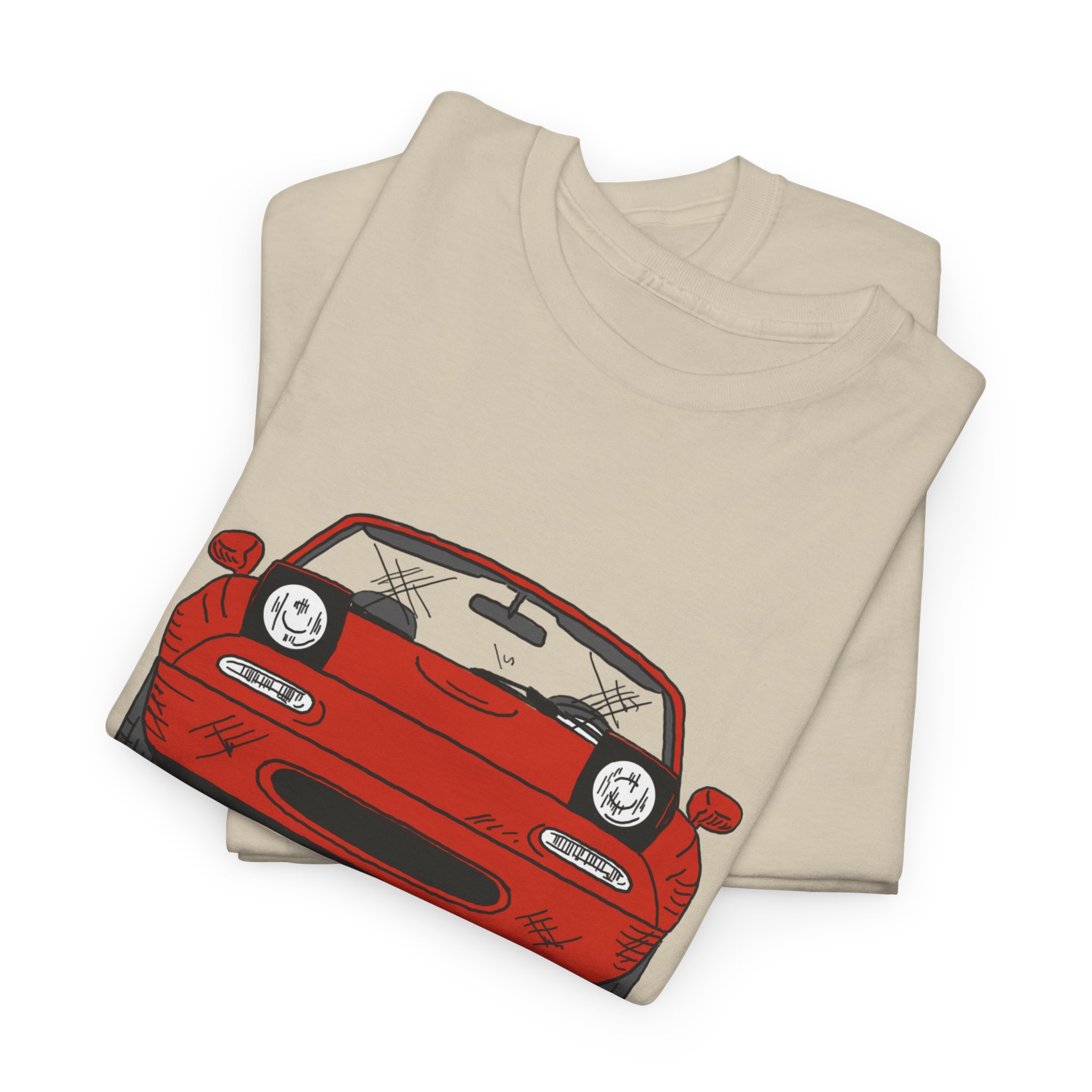 T-Shirt, Mazda MX5 Miata, Strichzeichnung, Rot – Bild 6