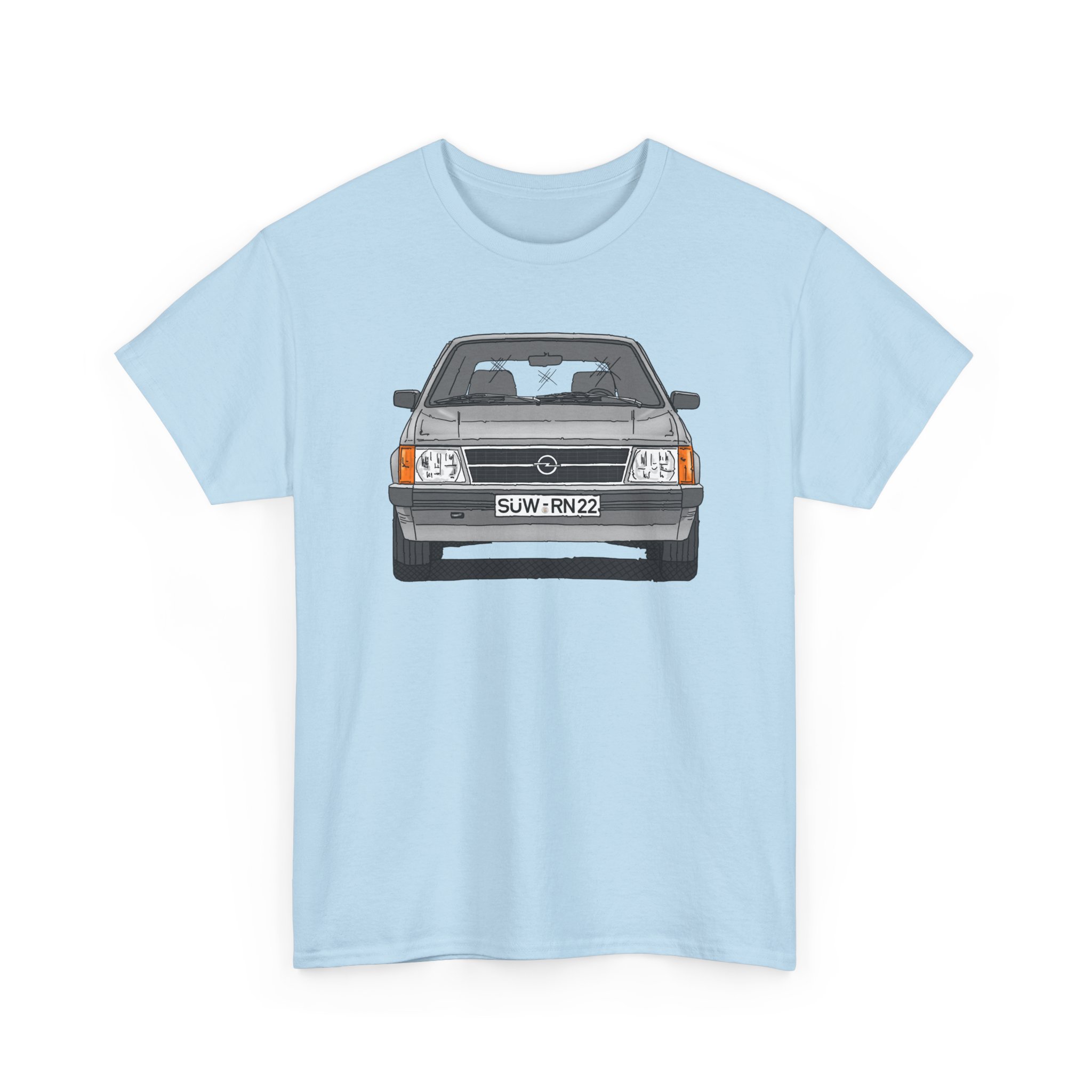 T-Shirt, Opel Kadett D, Strichzeichnung, Silbergrau, SÜW-RN 22 – Bild 3