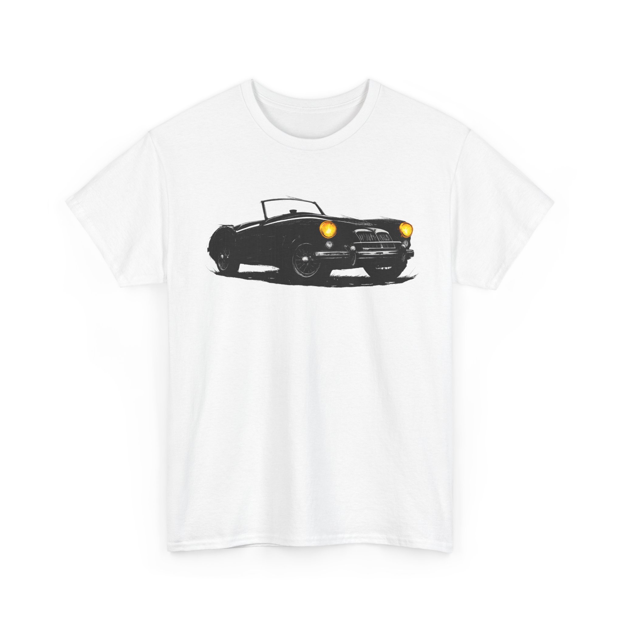 T-Shirt, MGA Roadster, Kritzel-Kratzel-Auto, großer feiner Druck – Bild 4