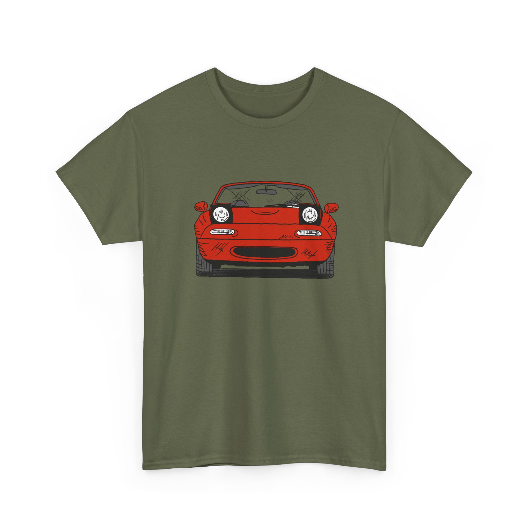 T-Shirt, Mazda MX5 Miata, Strichzeichnung, Rot – Bild 7