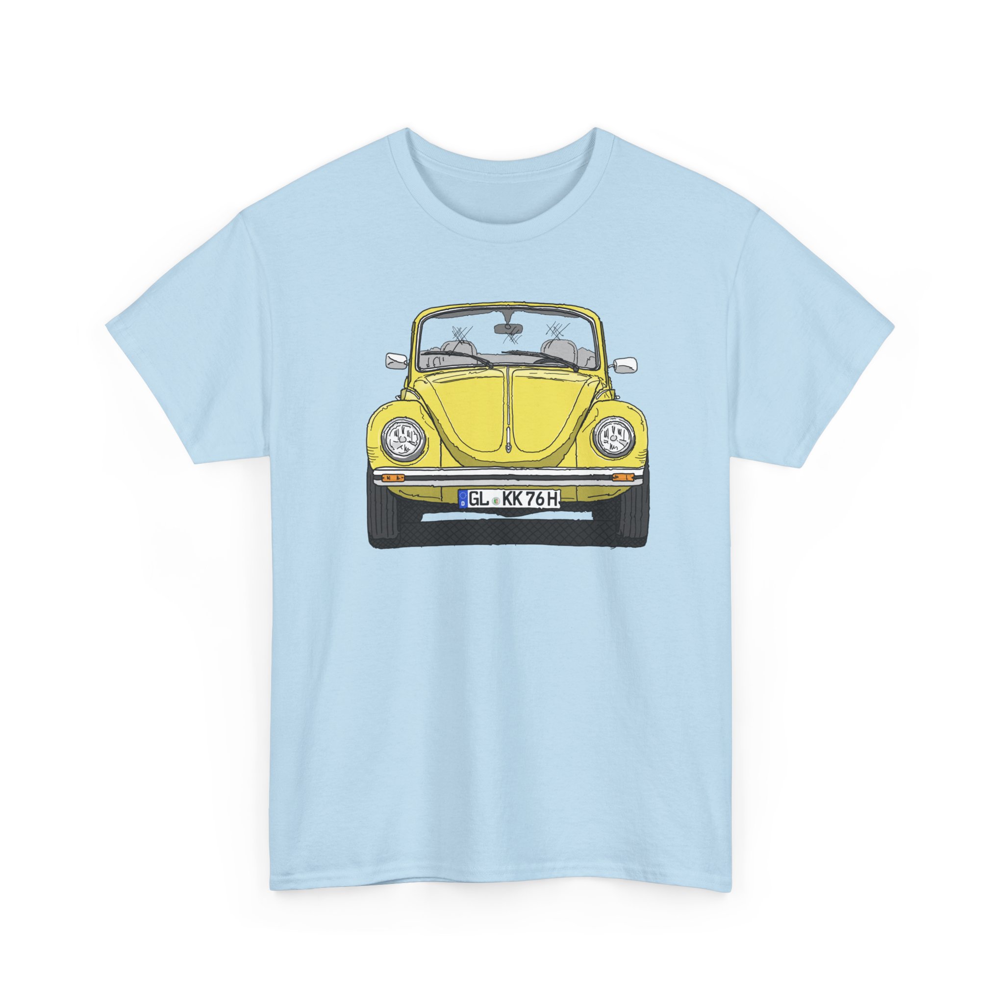 T-Shirt, VW Käfer Cabrio, 1303, Strichzeichnung, Gelb, GL KK 76H – Bild 7