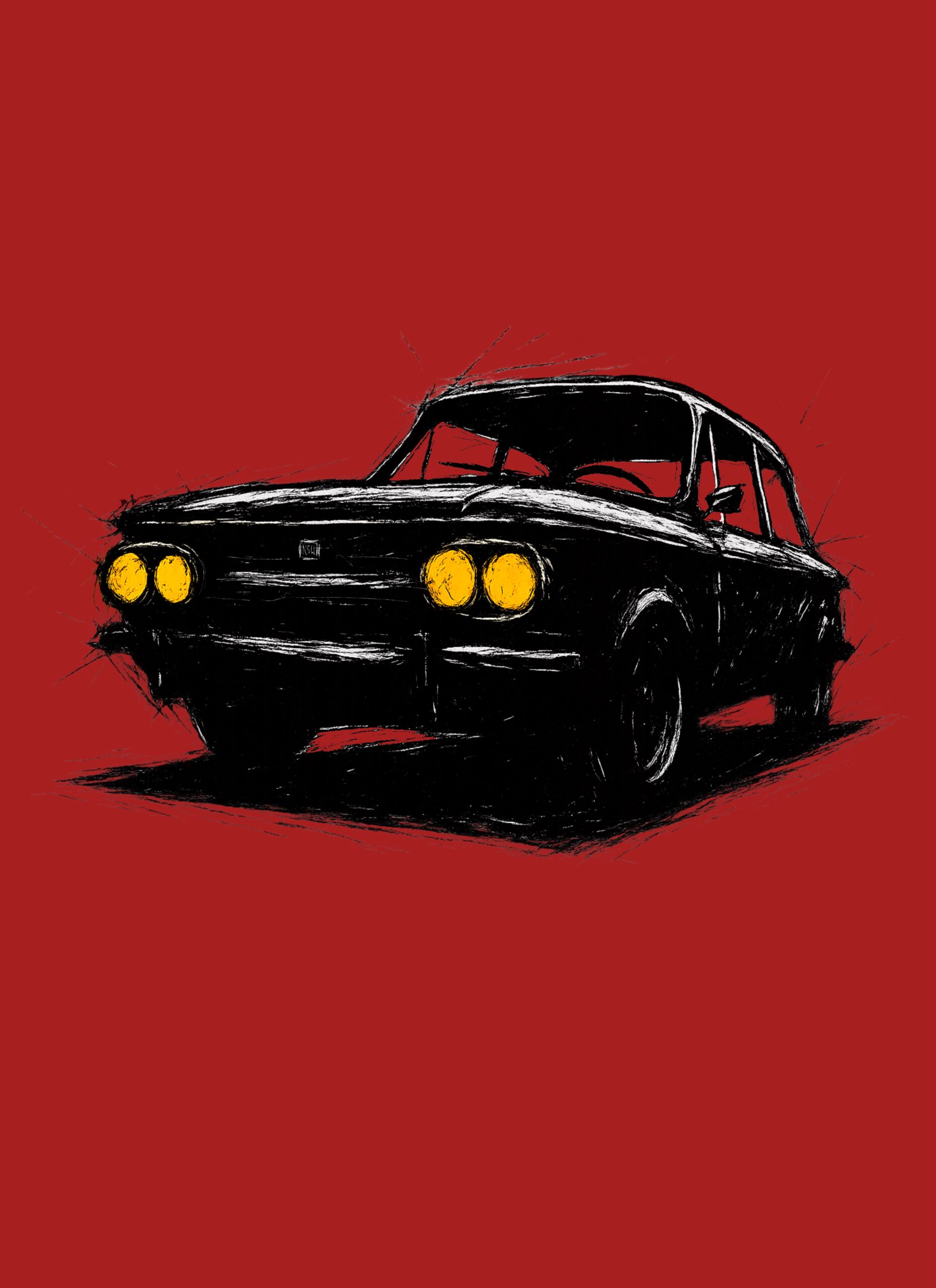 T-Shirt, NSU TT, Kritzel-Kratzel-Auto, kleiner feiner Druck – Bild 2