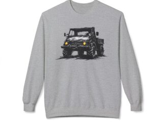 Sweatshirt, Mercedes Unimog, Kritzel-Kratzel-Auto, großer feiner Druck