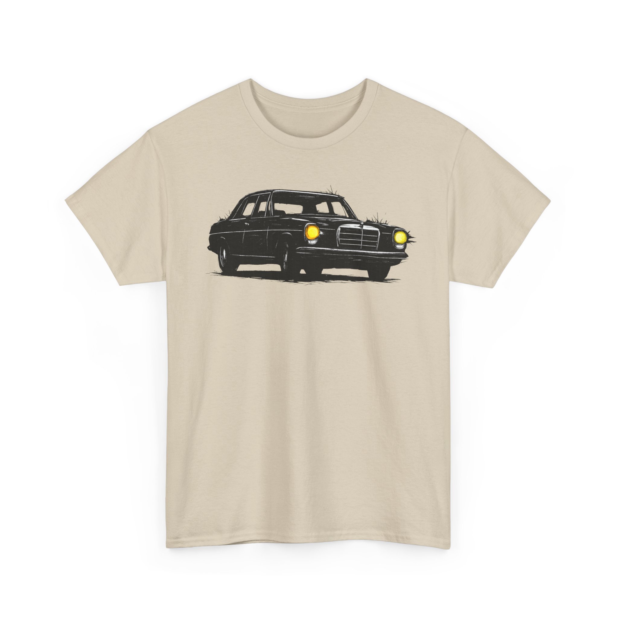 T-Shirt, Mercedes Strich8 W114 W115, Kritzel-Kratzel-Auto, großer feiner Druck – Bild 5
