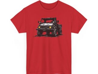 T-Shirt, Mercedes Unimog, Kritzel-Kratzel-Auto, großer feiner Druck