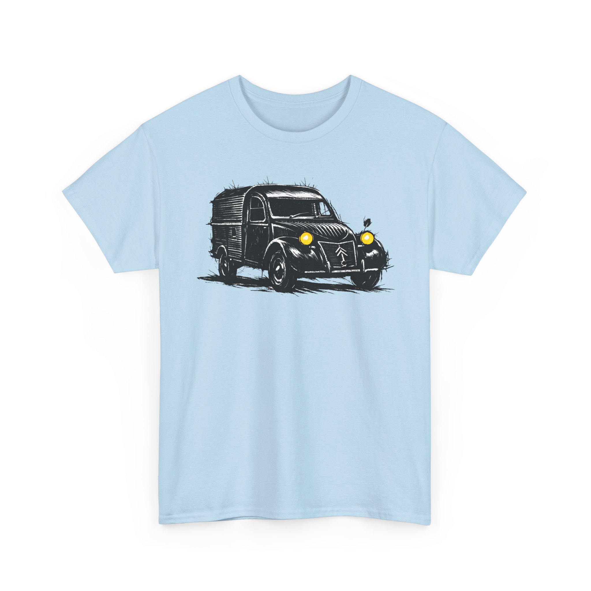 T-Shirt, Citroën 2CV AU, Kastenente, Kritzel-Kratzel-Auto, großer feiner Druck – Bild 8