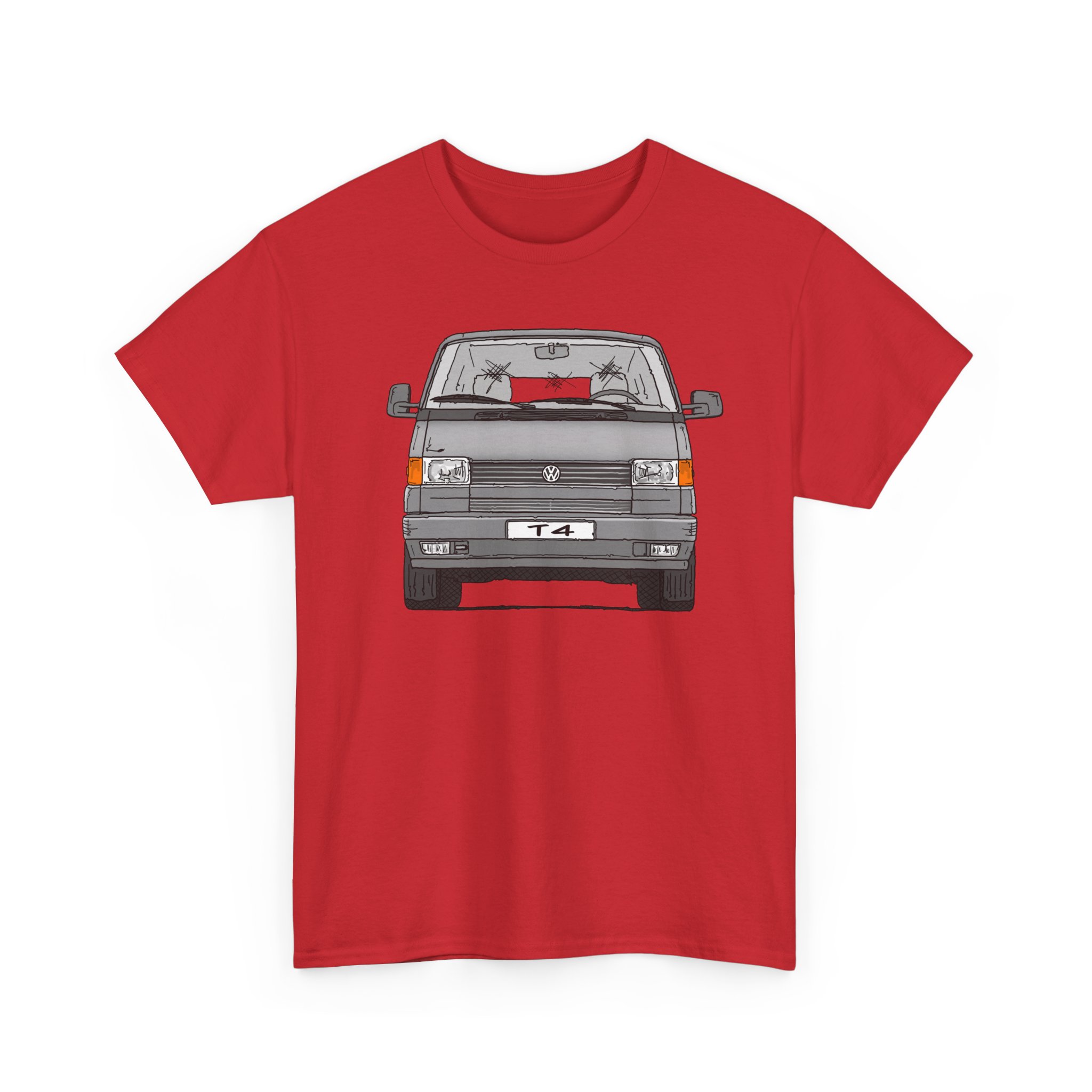 T-Shirt, VW T4, Bulli, Strichzeichnung, Silbergrau, mit Kennzeichen personalisierbar – Bild 7