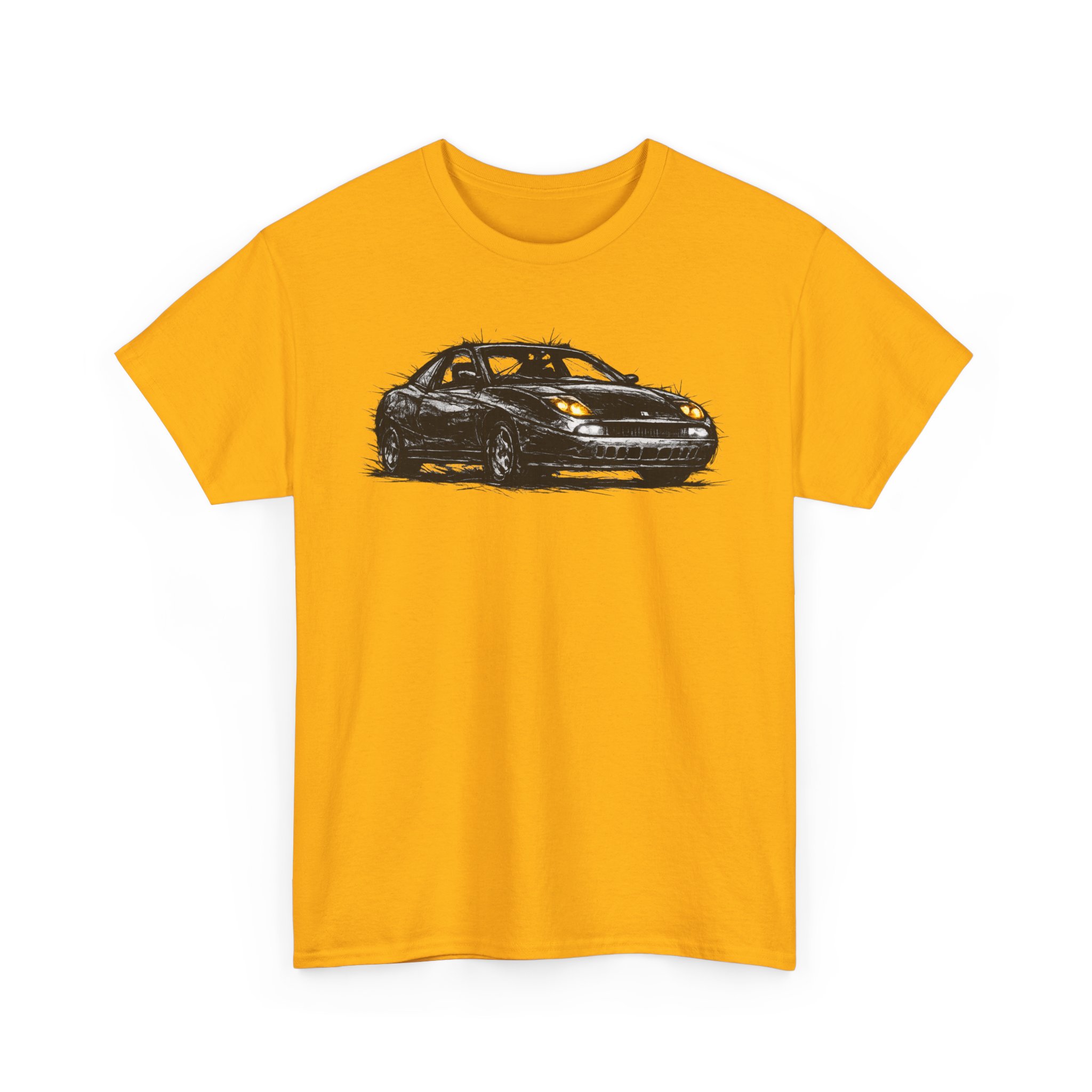 T-Shirt, Fiat Coupe, Kritzel-Kratzel-Auto, großer feiner Druck – Bild 11