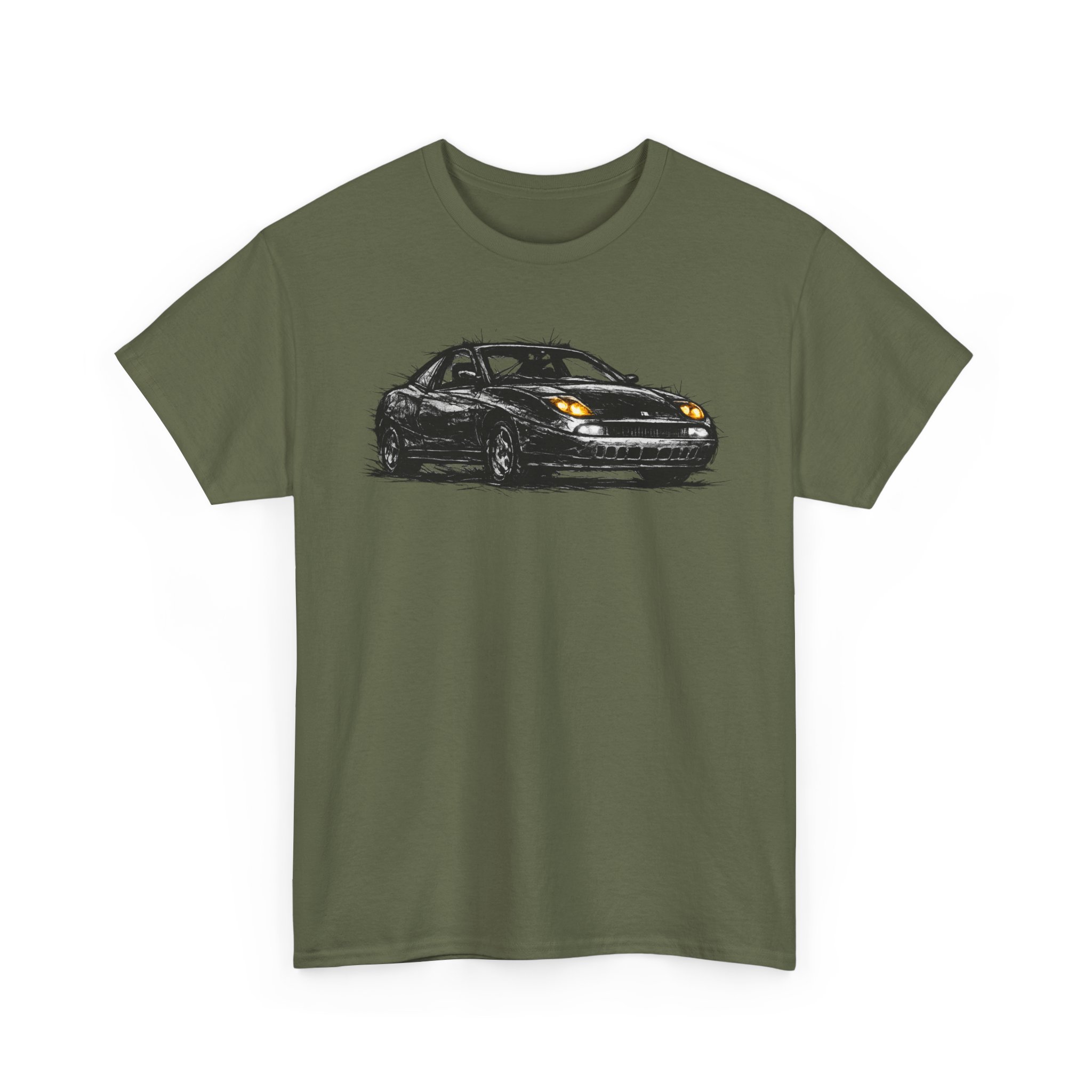 T-Shirt, Fiat Coupe, Kritzel-Kratzel-Auto, großer feiner Druck – Bild 6
