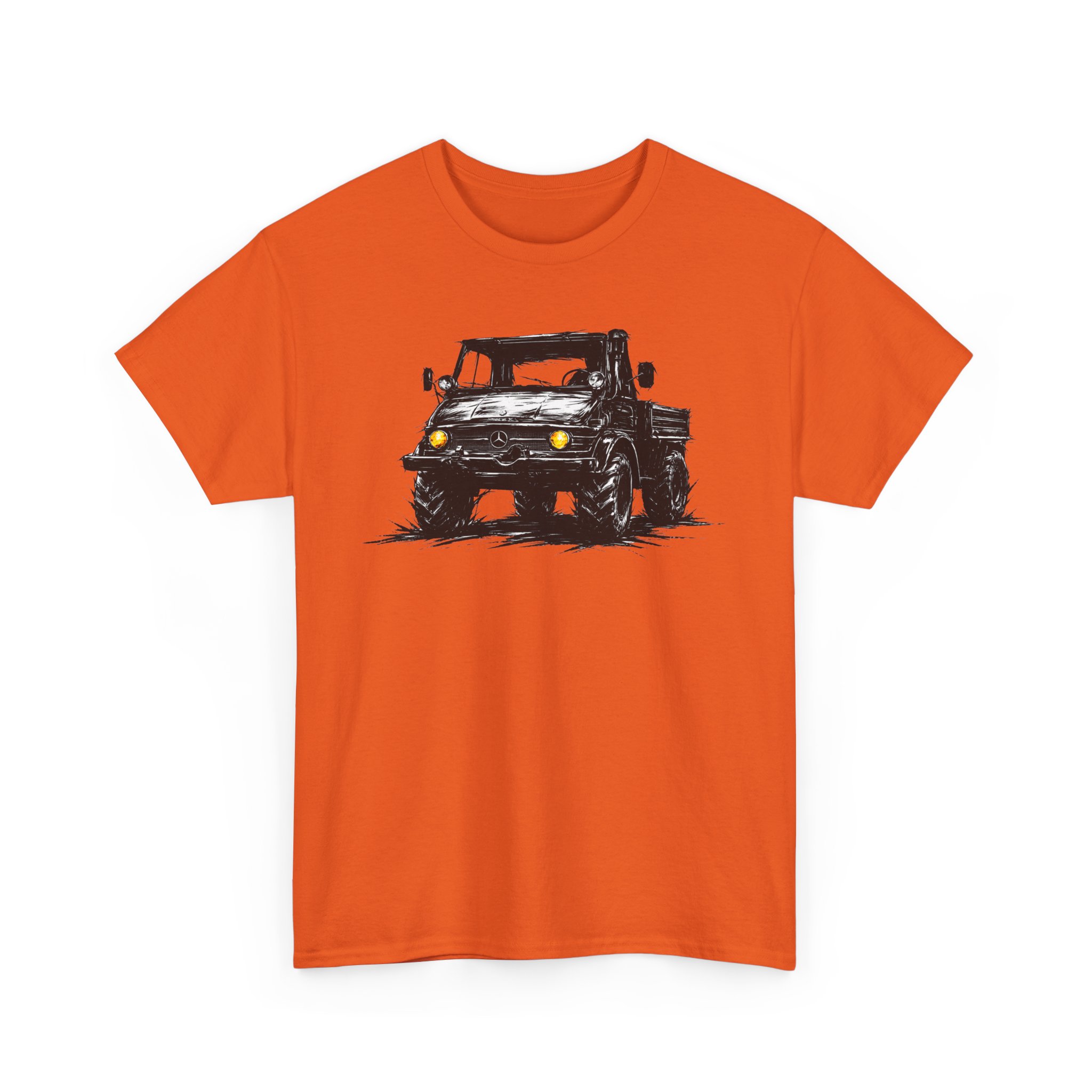 T-Shirt, Mercedes Unimog, Kritzel-Kratzel-Auto, großer feiner Druck – Bild 12