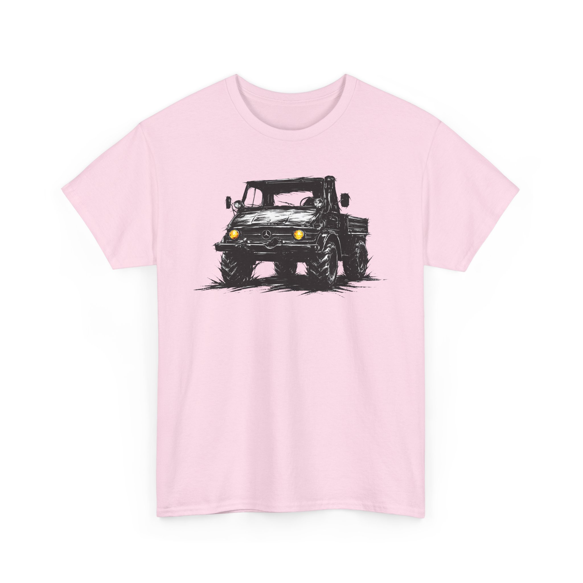 T-Shirt, Mercedes Unimog, Kritzel-Kratzel-Auto, großer feiner Druck – Bild 10