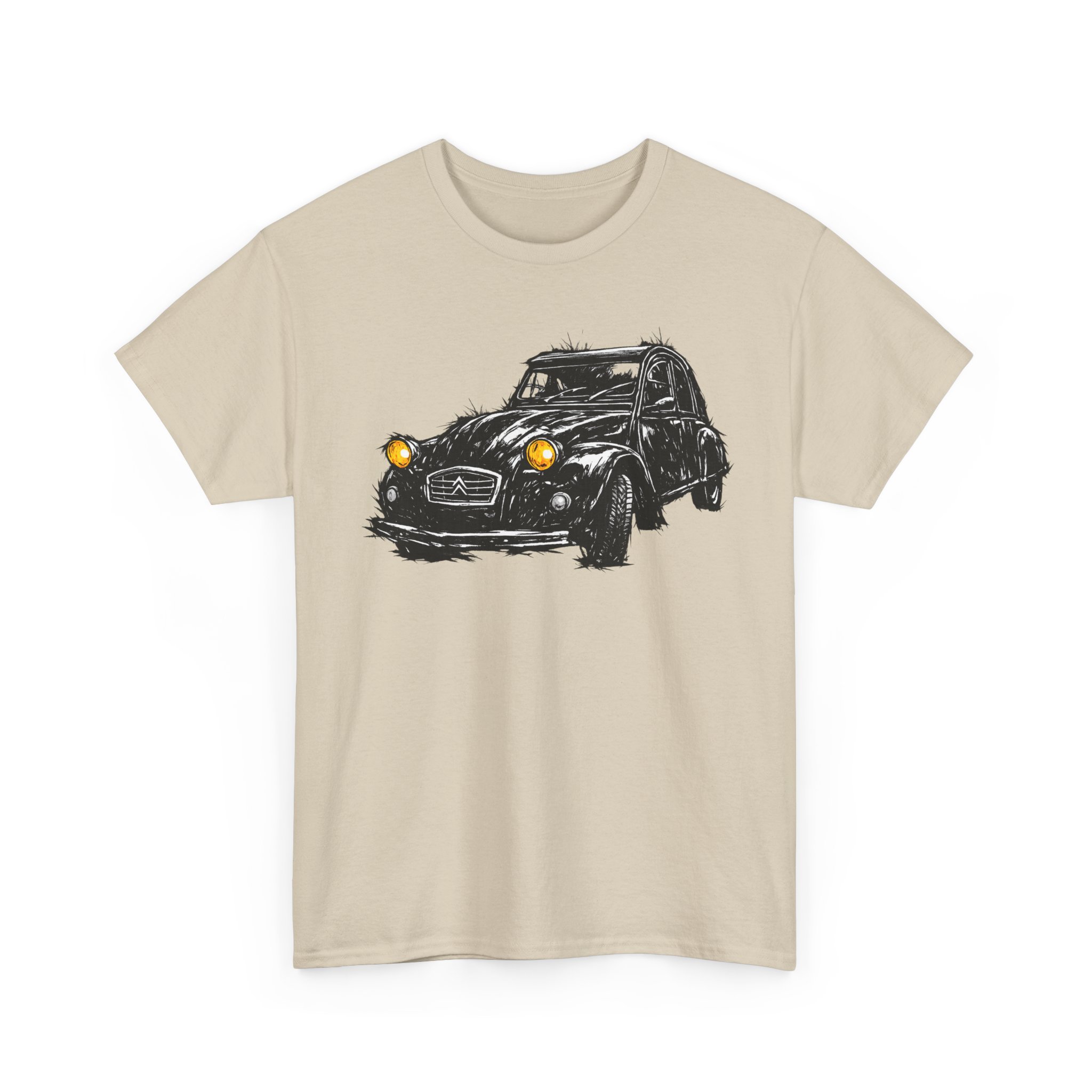 T-Shirt, Citroën 2CV, Ente, Kritzel-Kratzel-Auto, großer feiner Druck – Bild 5