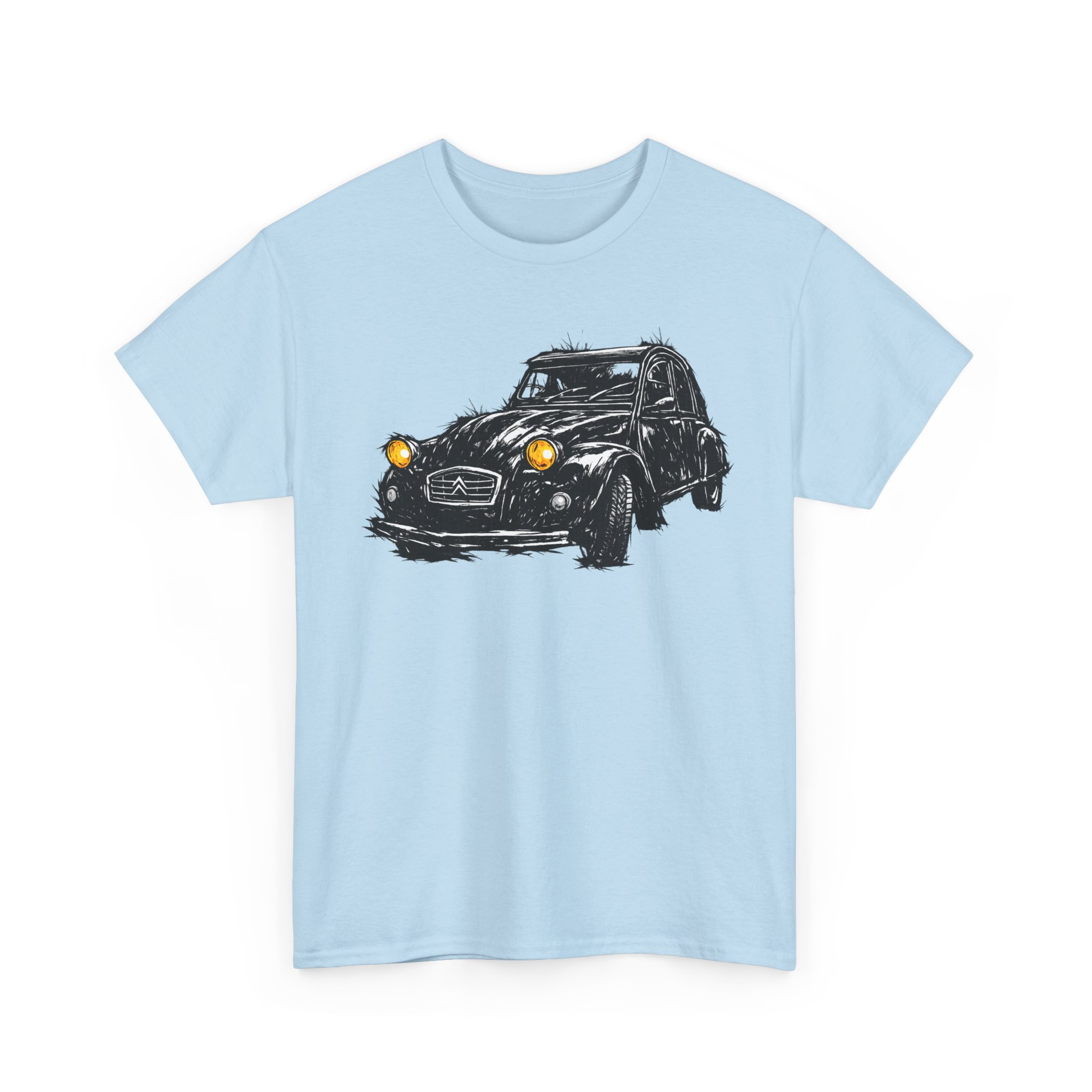 T-Shirt, Citroën 2CV, Ente, Kritzel-Kratzel-Auto, großer feiner Druck – Bild 8