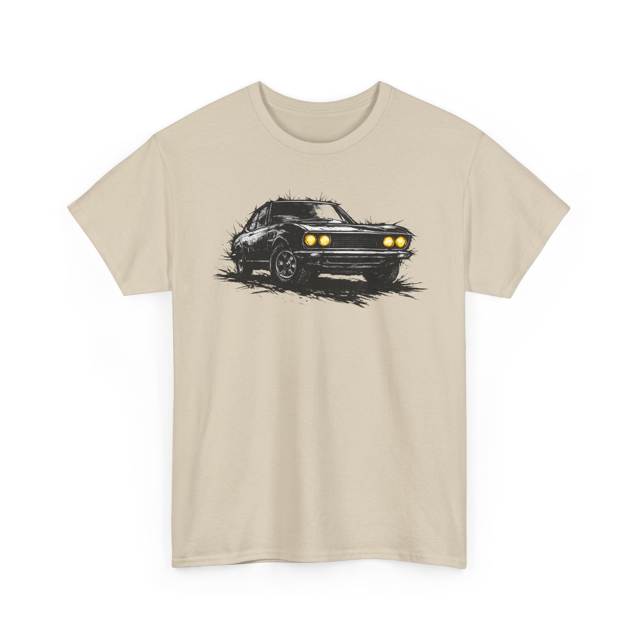T-Shirt, Fiat Dino Coupe, Kritzel-Kratzel-Auto, großer feiner Druck – Bild 5