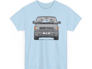 T-Shirt, VW T4, Bulli, Strichzeichnung, Silbergrau, mit Kennzeichen personalisierbar