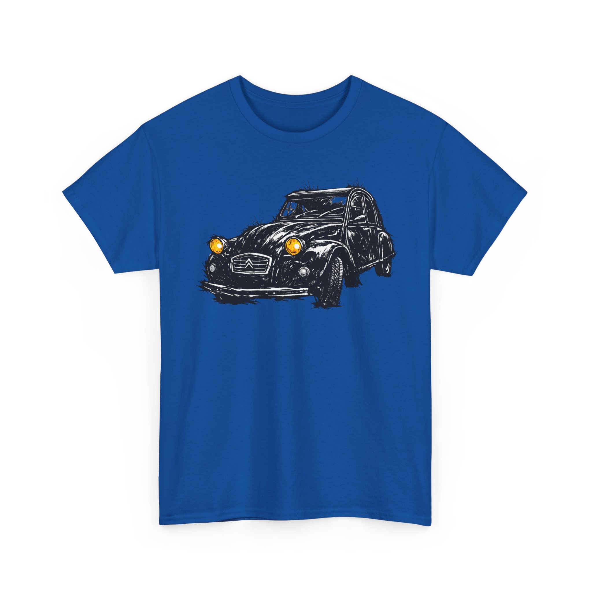 T-Shirt, Citroën 2CV, Ente, Kritzel-Kratzel-Auto, großer feiner Druck – Bild 9