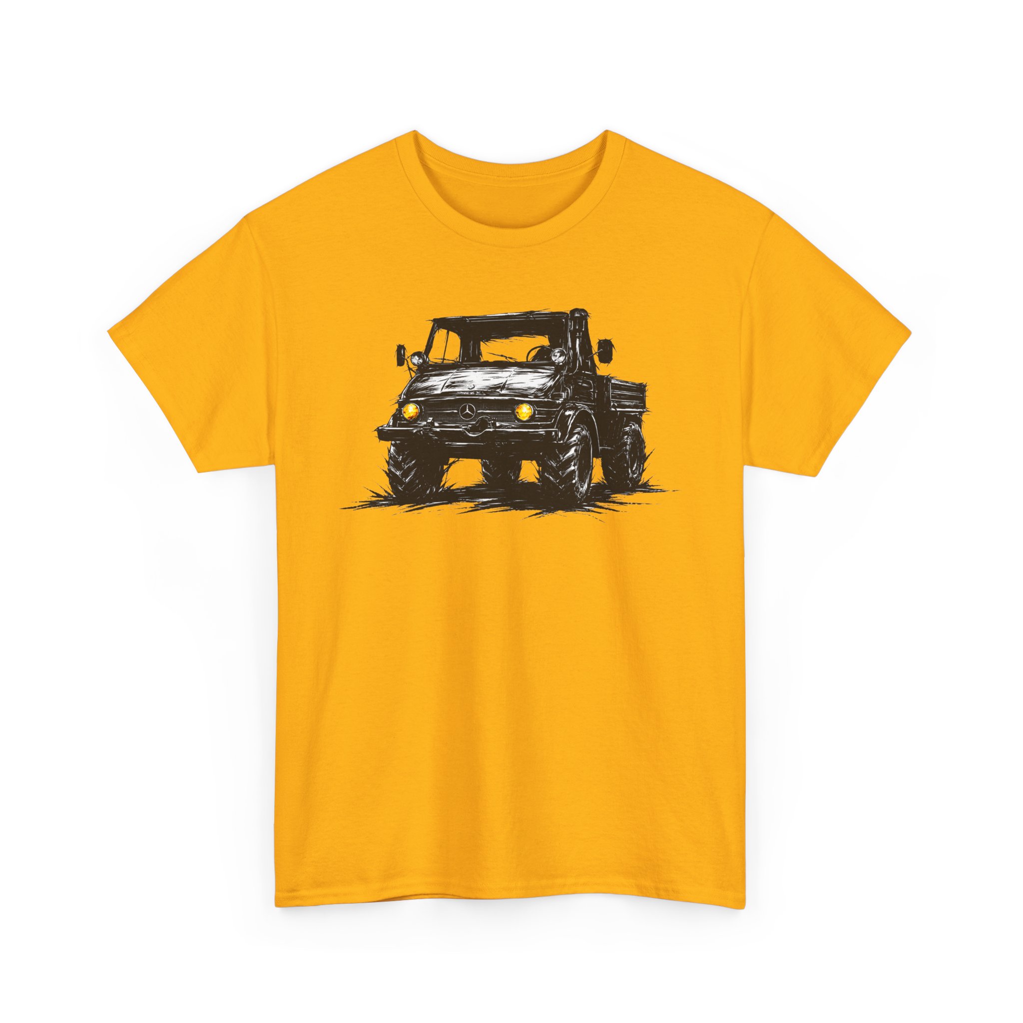 T-Shirt, Mercedes Unimog, Kritzel-Kratzel-Auto, großer feiner Druck – Bild 11