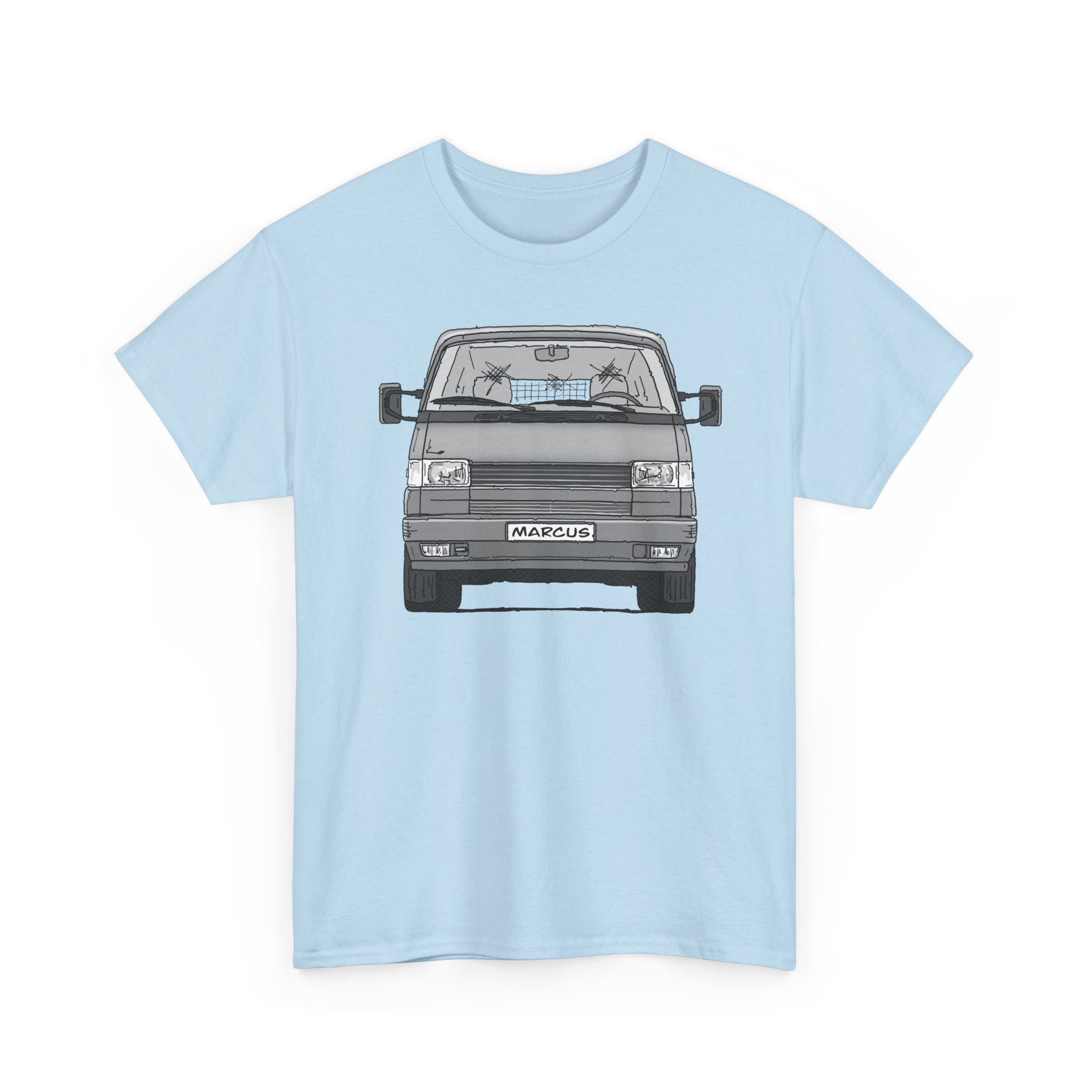 T-Shirt, VW T4, Doka, Strichzeichnung, Silbergrau, Marcus – Bild 3