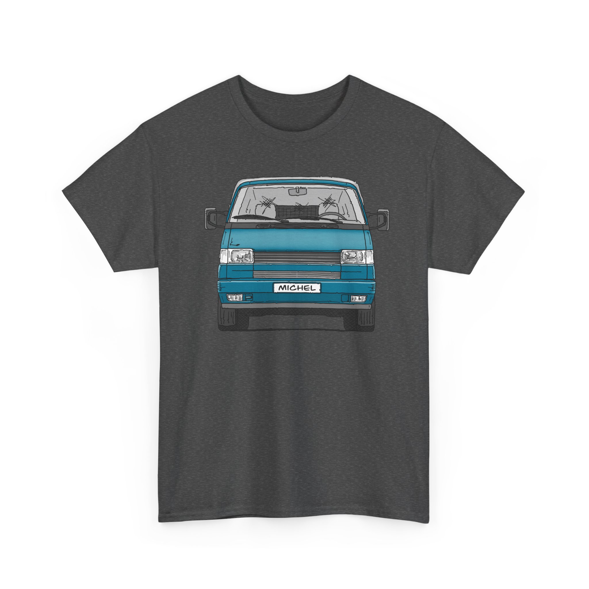 T-Shirt, VW T4, Doka, Strichzeichnung, Grün, Michel – Bild 5