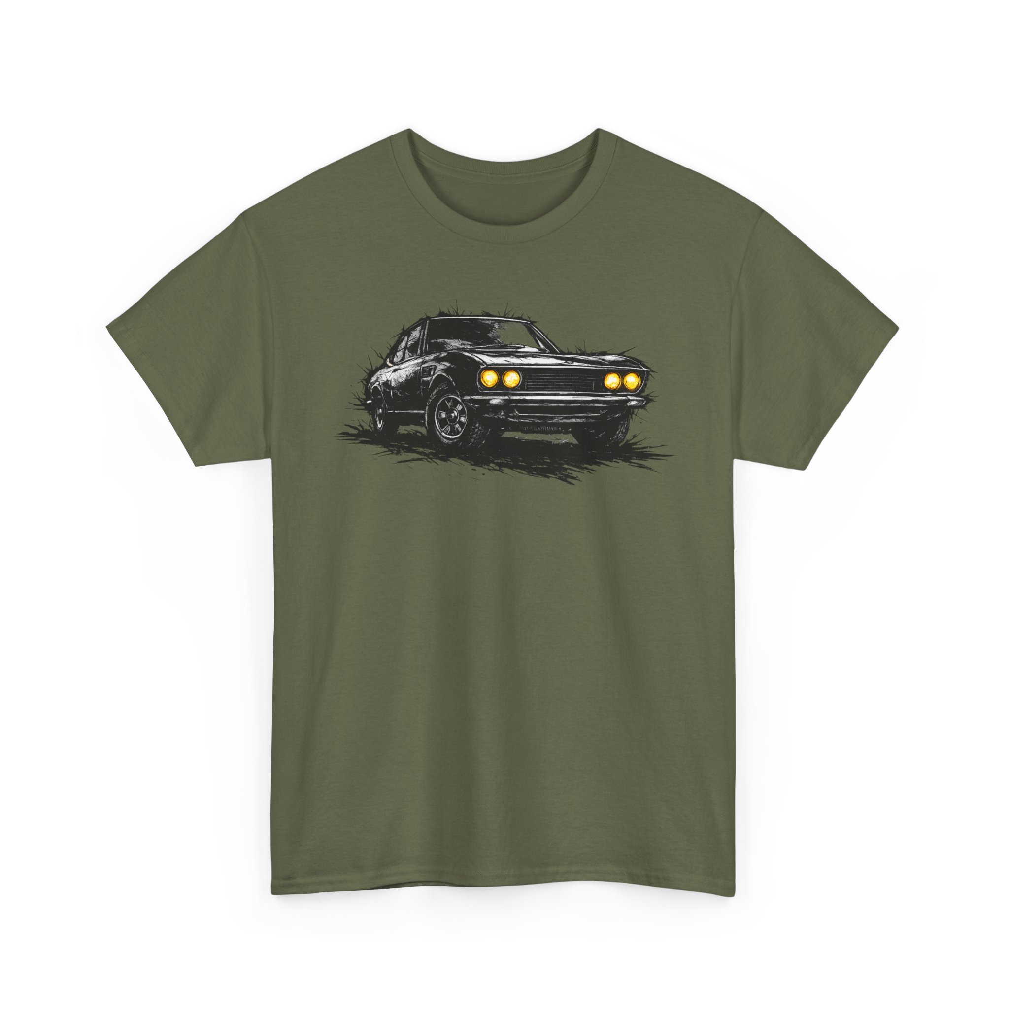 T-Shirt, Fiat Dino Coupe, Kritzel-Kratzel-Auto, großer feiner Druck – Bild 6
