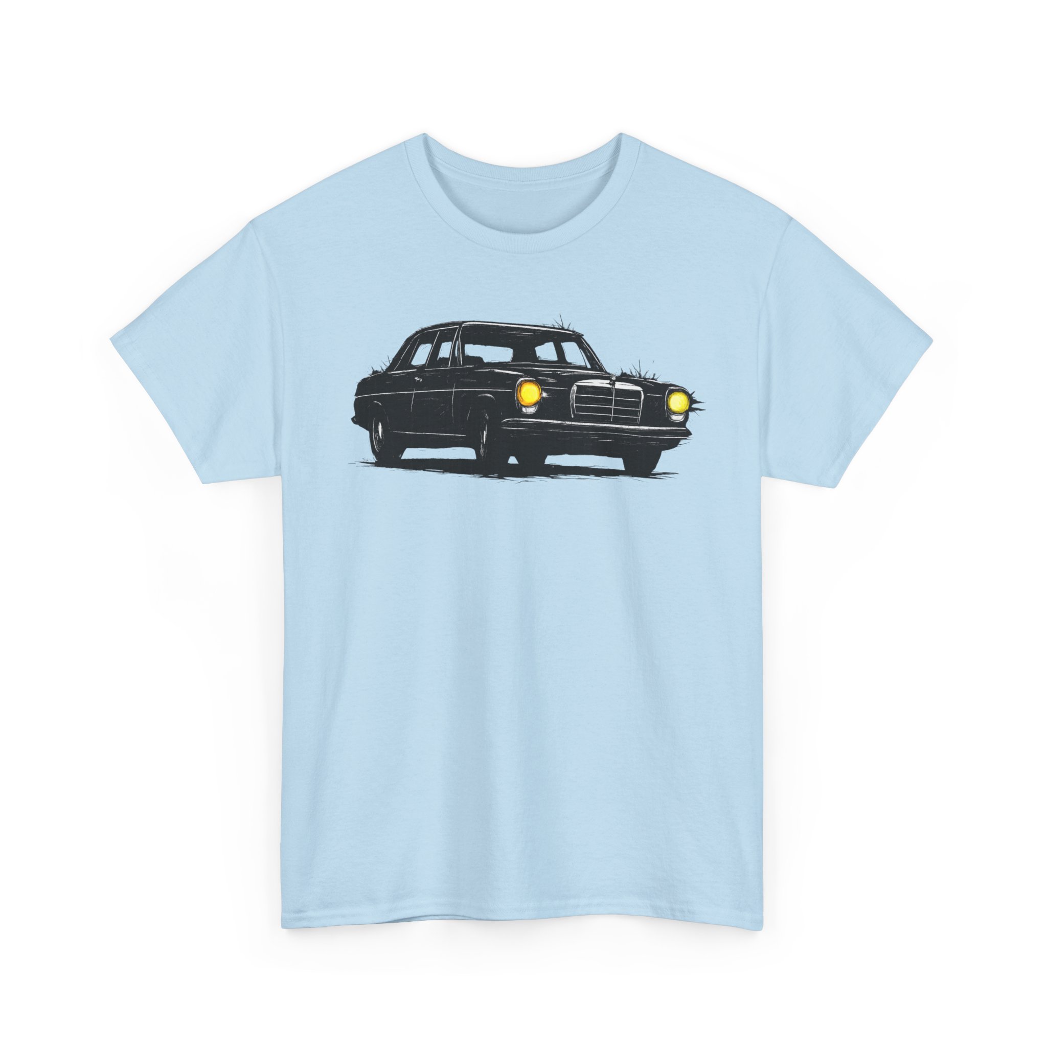 T-Shirt, Mercedes Strich8 W114 W115, Kritzel-Kratzel-Auto, großer feiner Druck – Bild 8