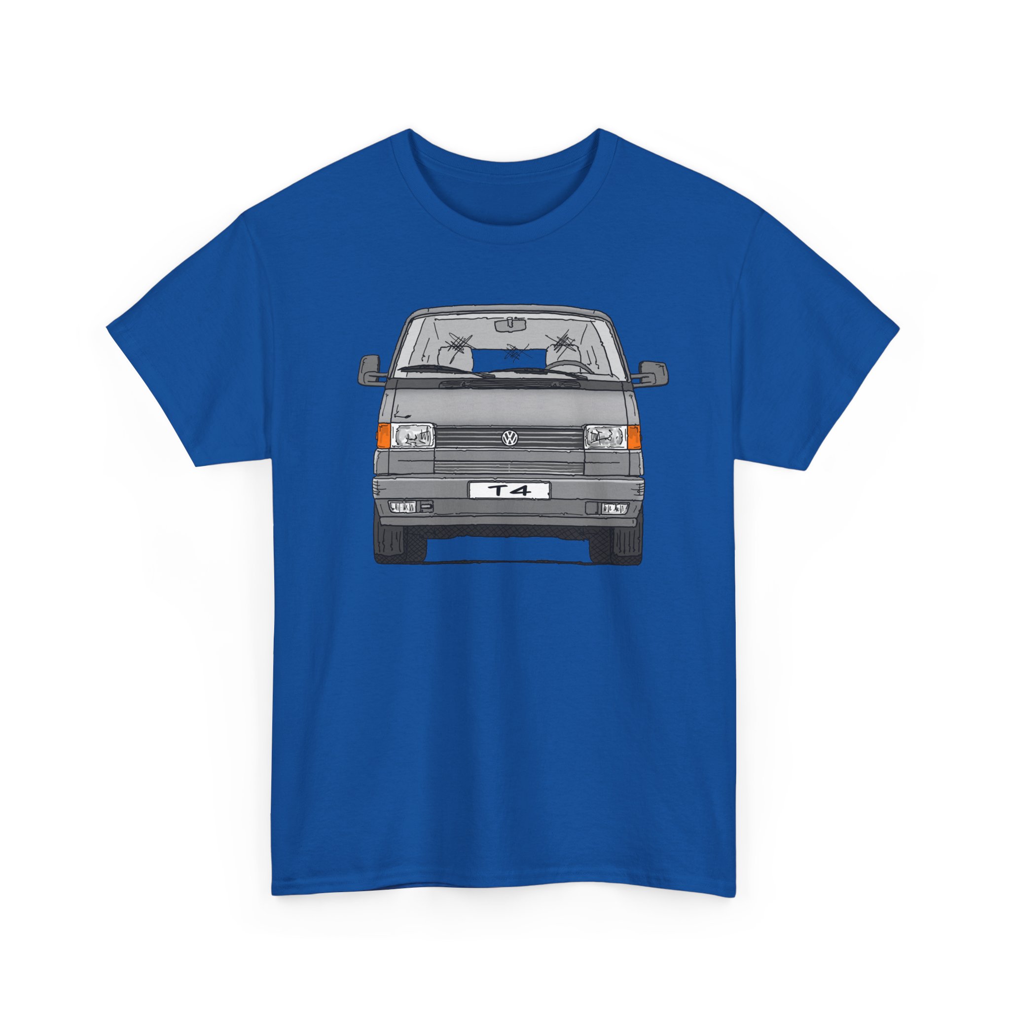 T-Shirt, VW T4, Bulli, Strichzeichnung, Silbergrau, mit Kennzeichen personalisierbar – Bild 8