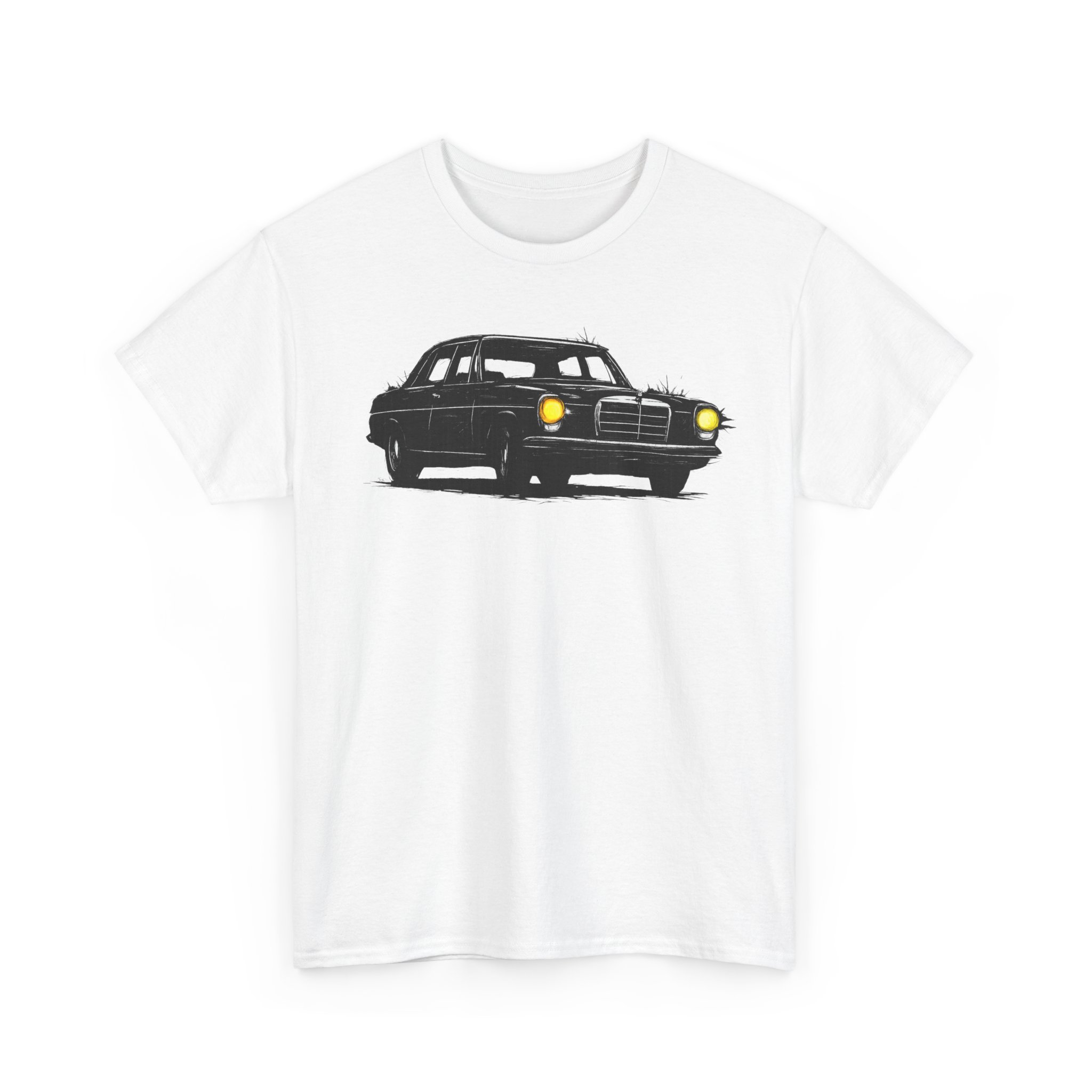 T-Shirt, Mercedes Strich8 W114 W115, Kritzel-Kratzel-Auto, großer feiner Druck – Bild 4