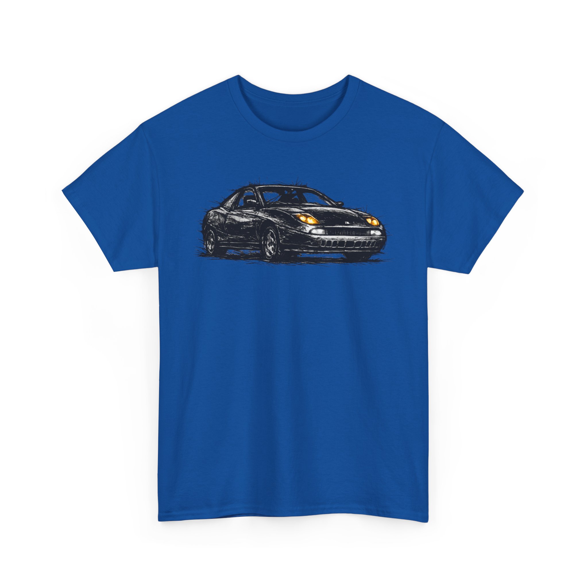 T-Shirt, Fiat Coupe, Kritzel-Kratzel-Auto, großer feiner Druck – Bild 9