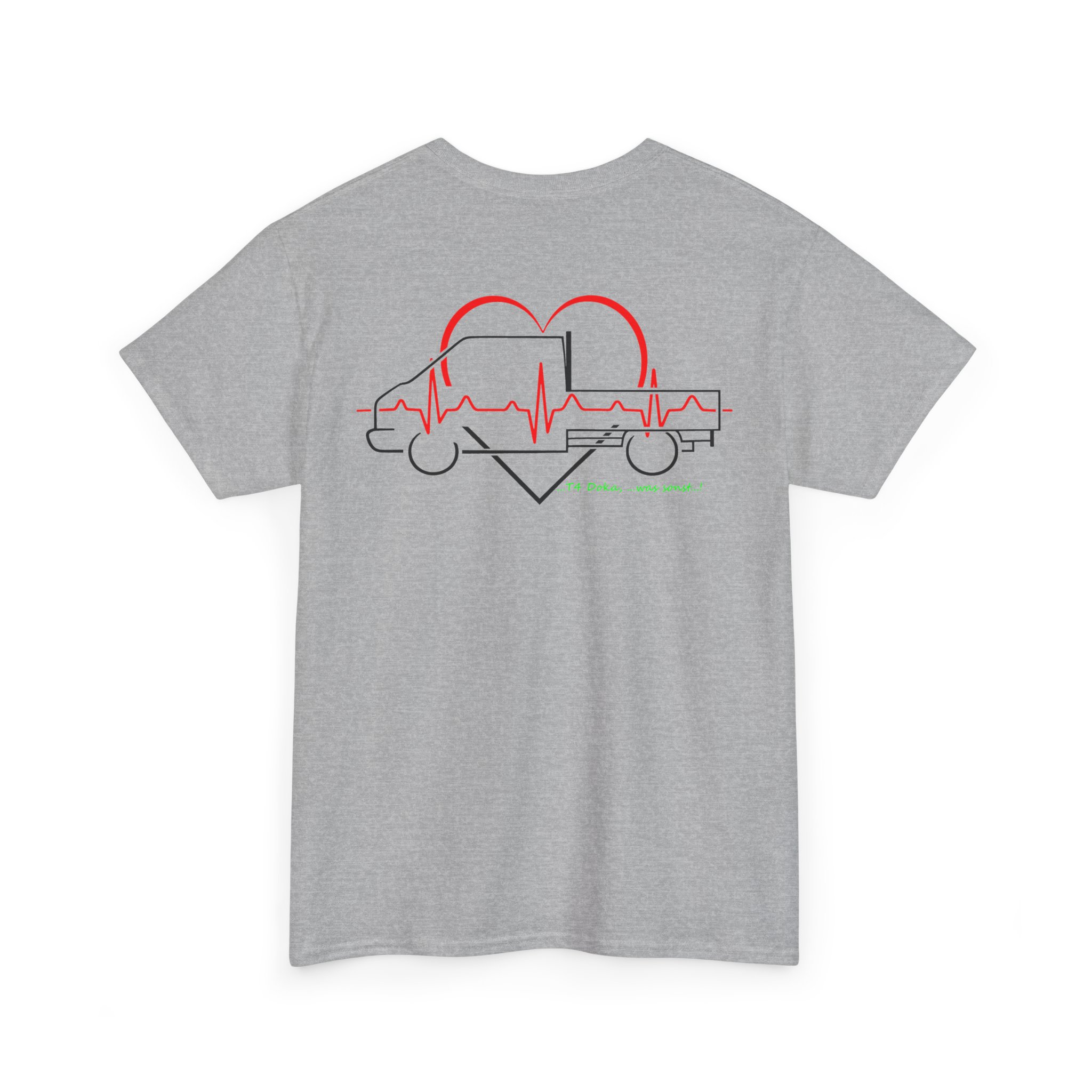 T-Shirt, VW T4, Doka, Strichzeichnung, Grün, Michel – Bild 2