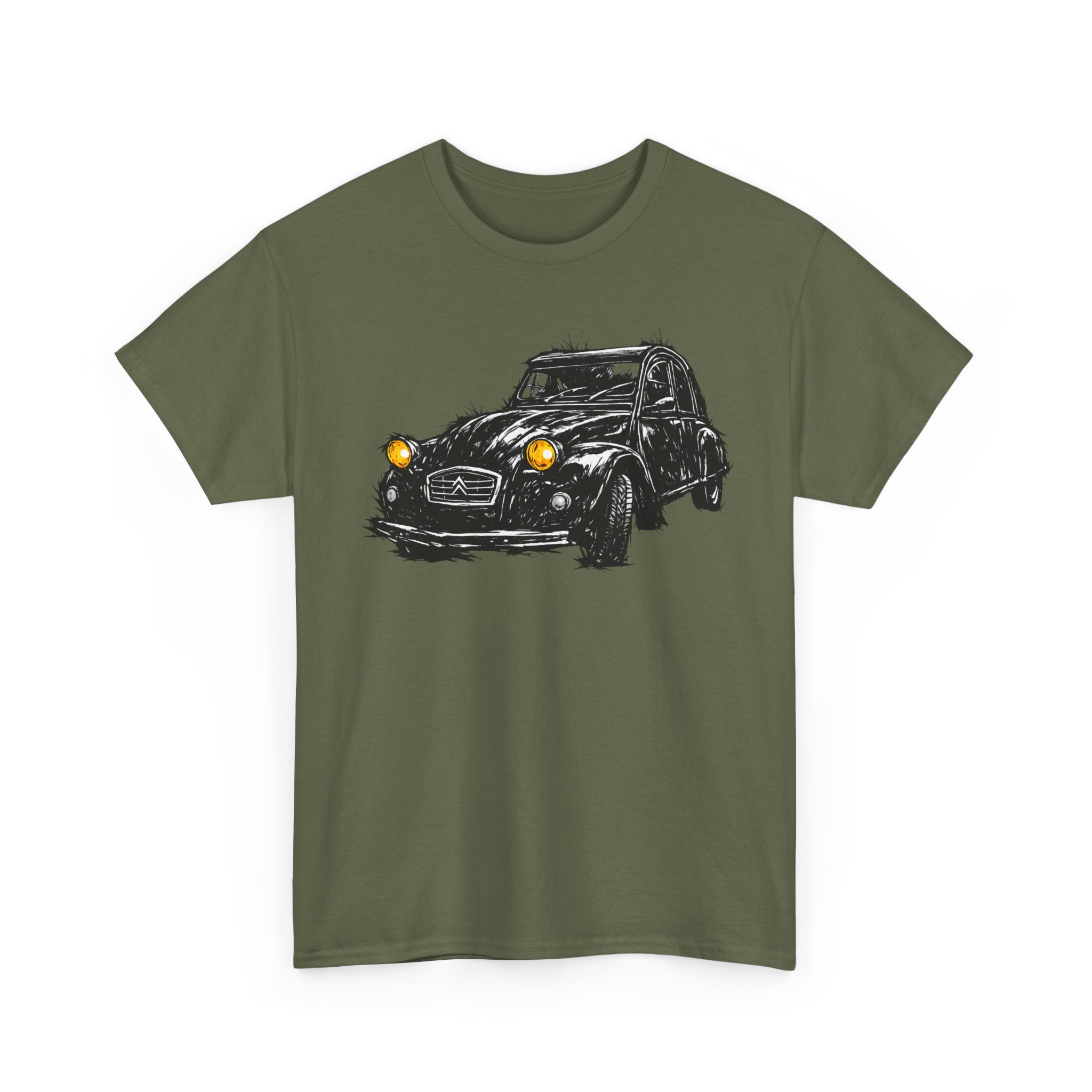 T-Shirt, Citroën 2CV, Ente, Kritzel-Kratzel-Auto, großer feiner Druck – Bild 6
