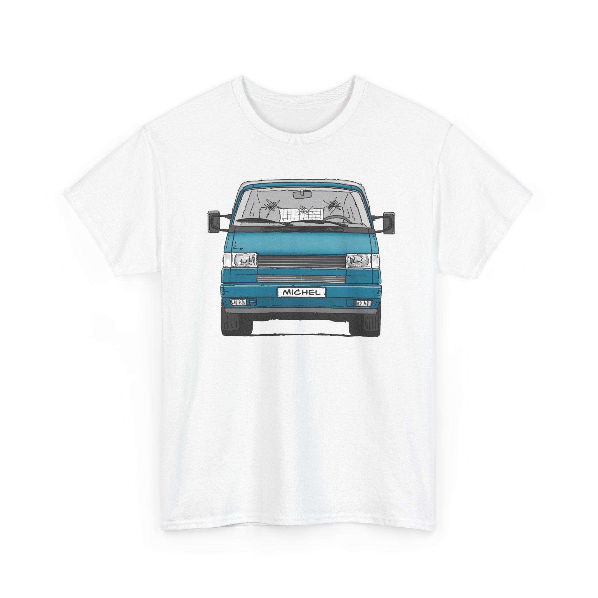 T-Shirt, VW T4, Doka, Strichzeichnung, Grün, Michel – Bild 17
