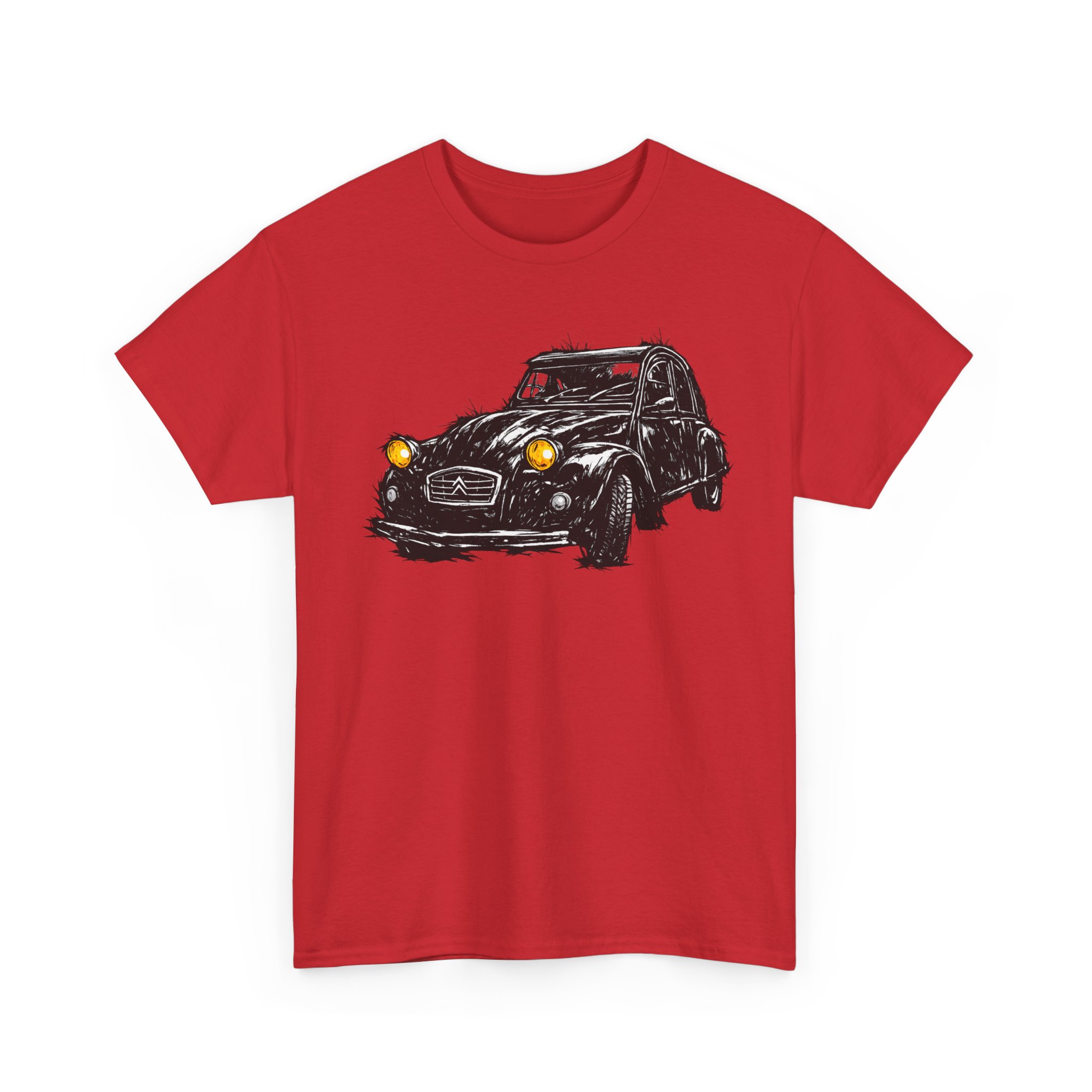 T-Shirt, Citroën 2CV, Ente, Kritzel-Kratzel-Auto, großer feiner Druck