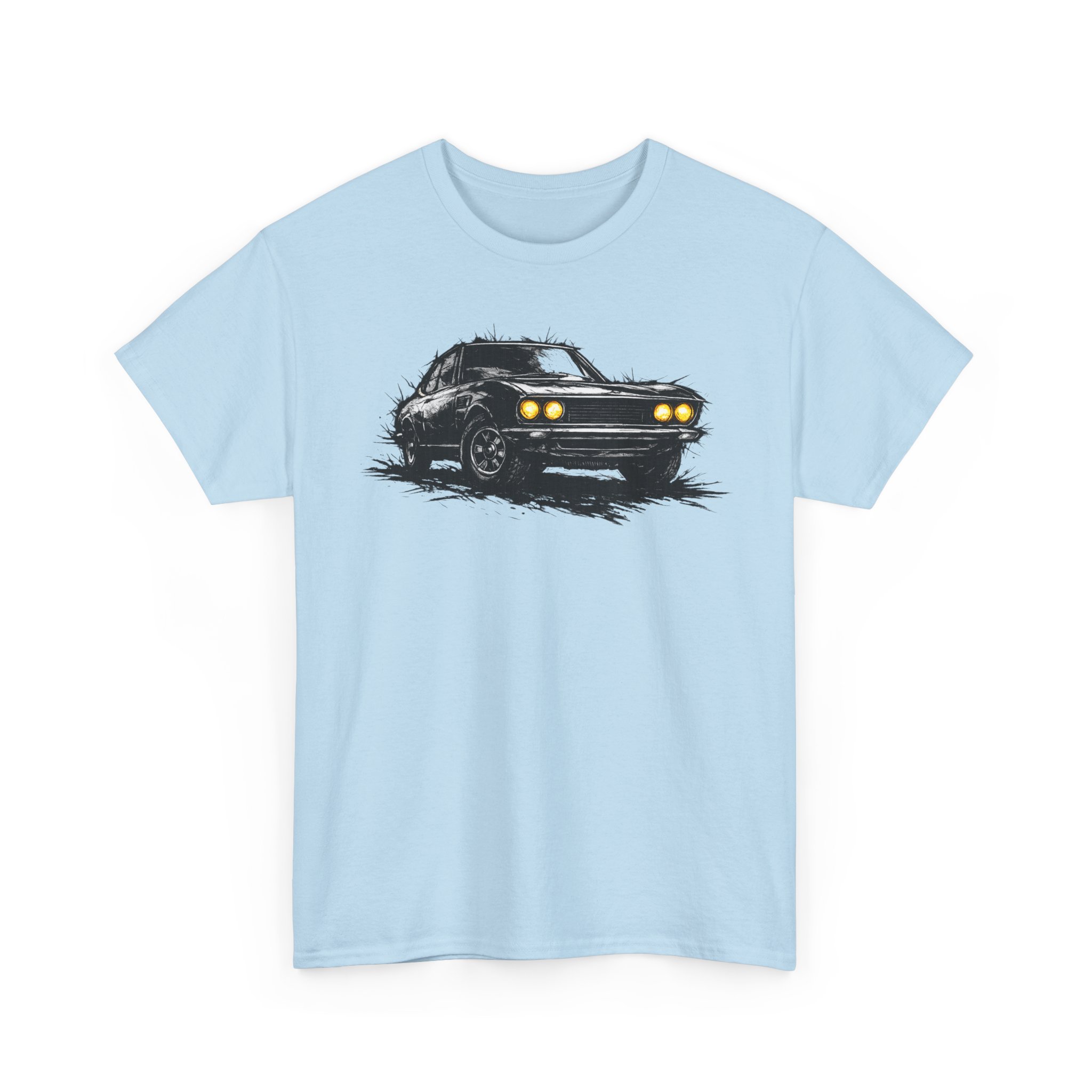 T-Shirt, Fiat Dino Coupe, Kritzel-Kratzel-Auto, großer feiner Druck – Bild 8