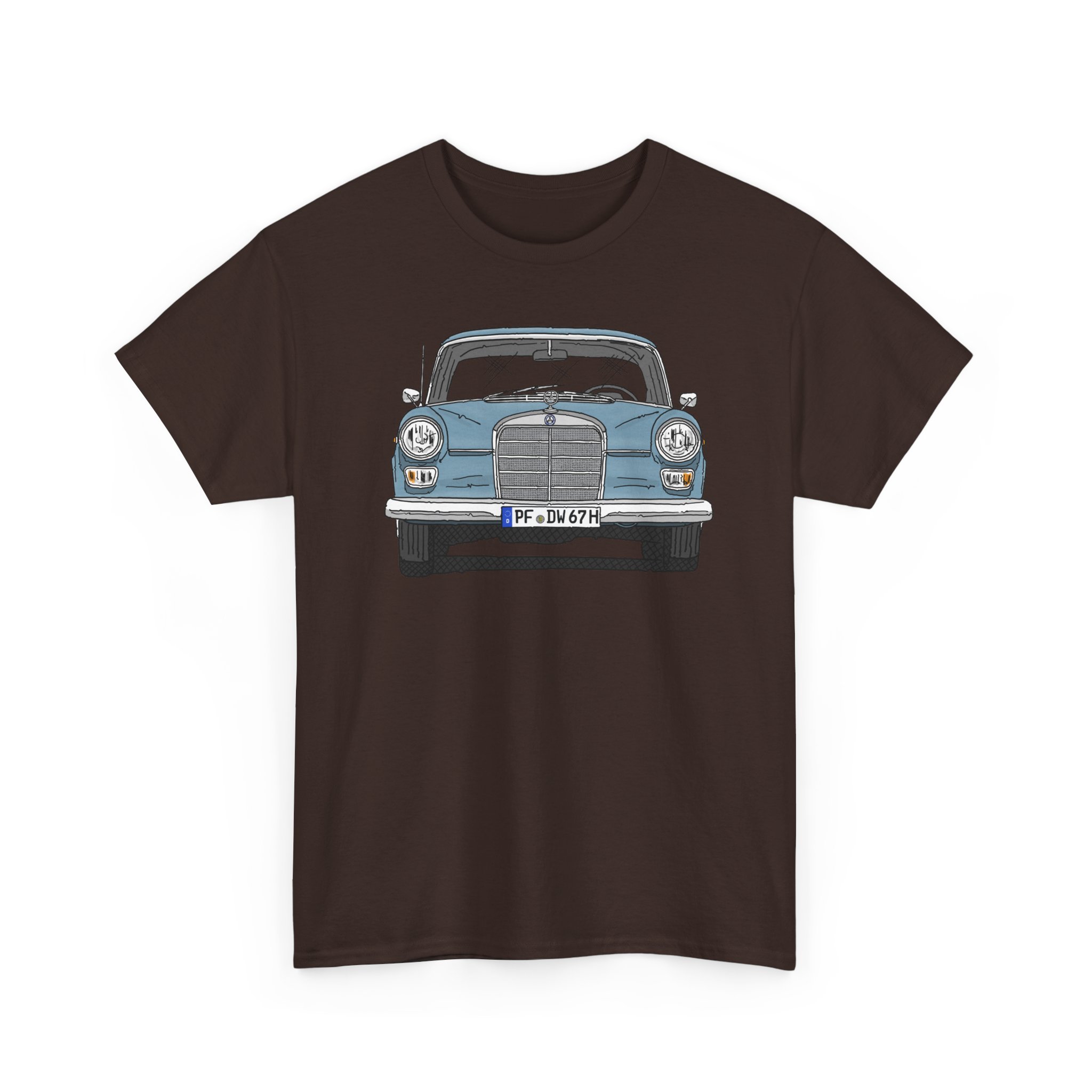 T-Shirt, Mercedes W110, Heckflosse, Strichzeichnung, Blau, PF DW 67H – Bild 7
