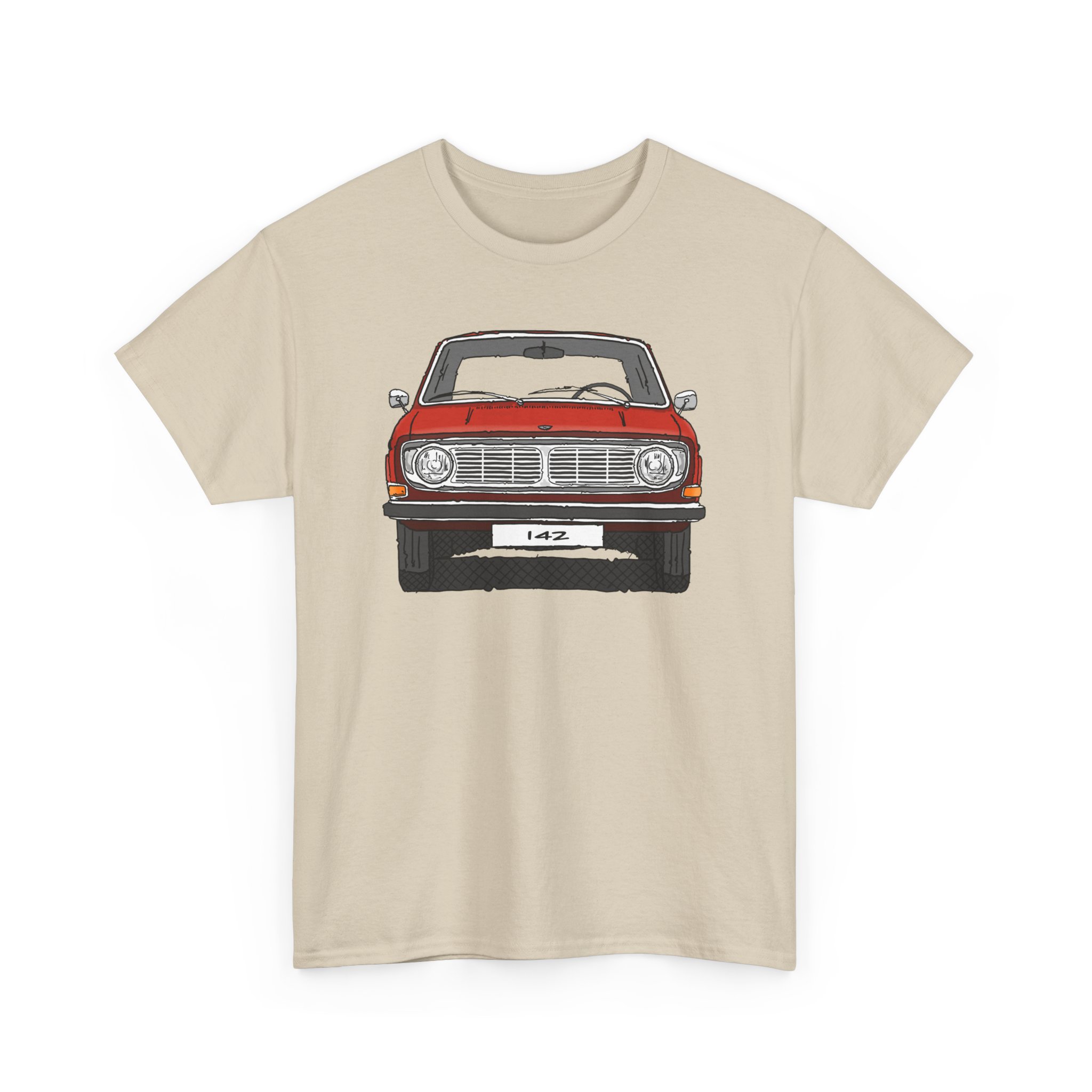 T-Shirt, Volvo 140/142, Strichzeichnung, Rot, Wunschkennzeichen möglich – Bild 8