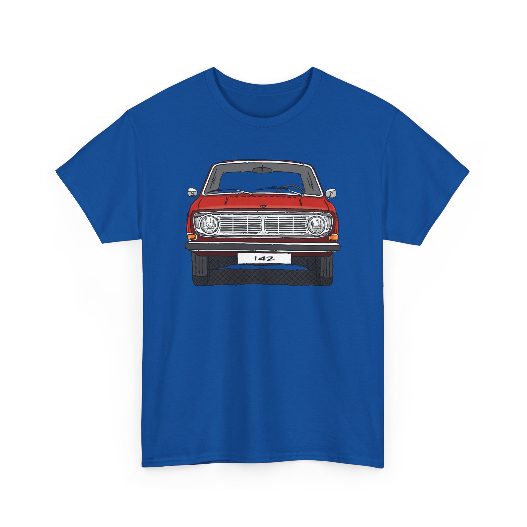 T-Shirt, Volvo 140/142, Strichzeichnung, Rot, Wunschkennzeichen möglich – Bild 7